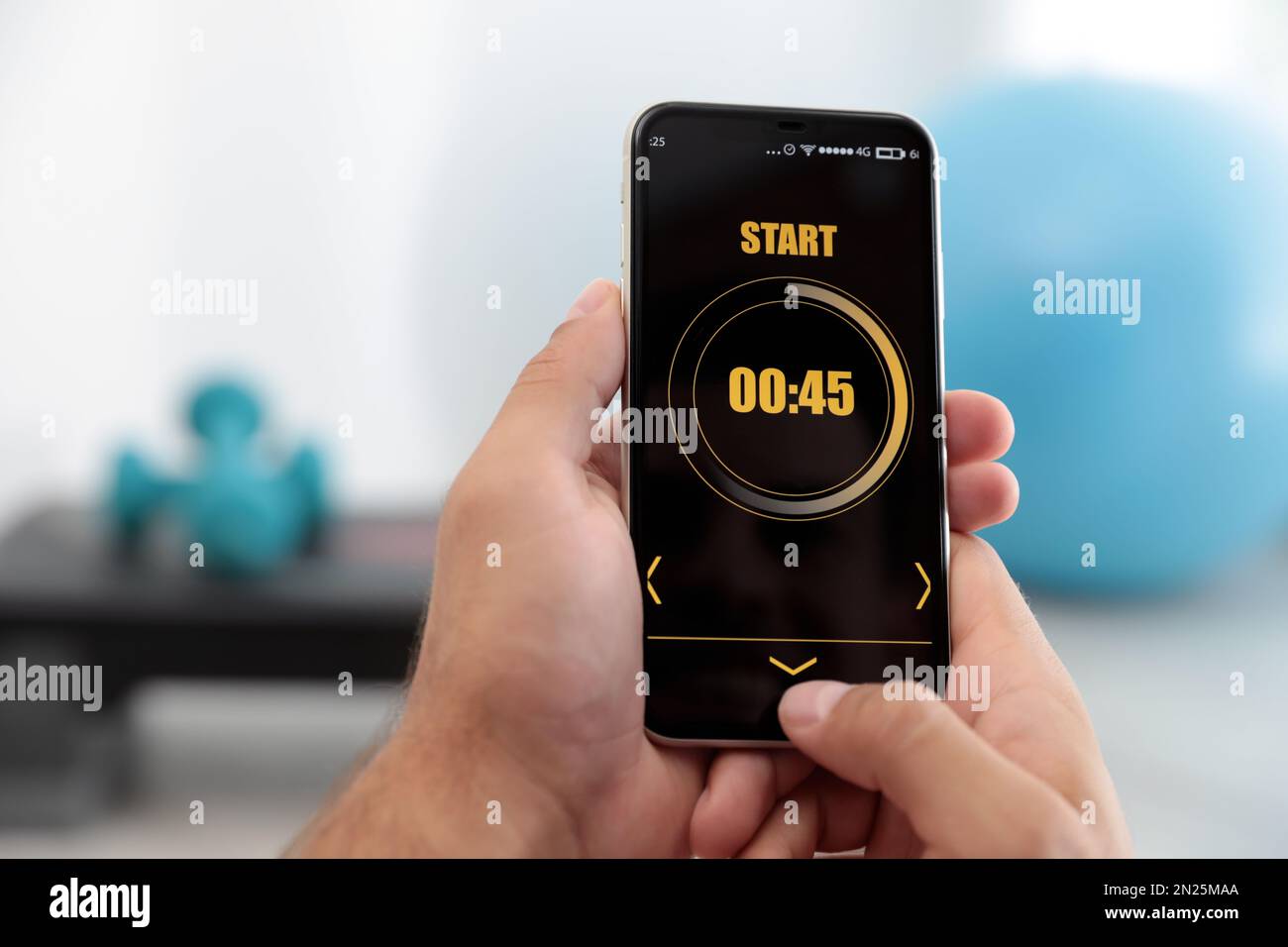 Male athlete using app on hi-res stock photography and images - Alamy