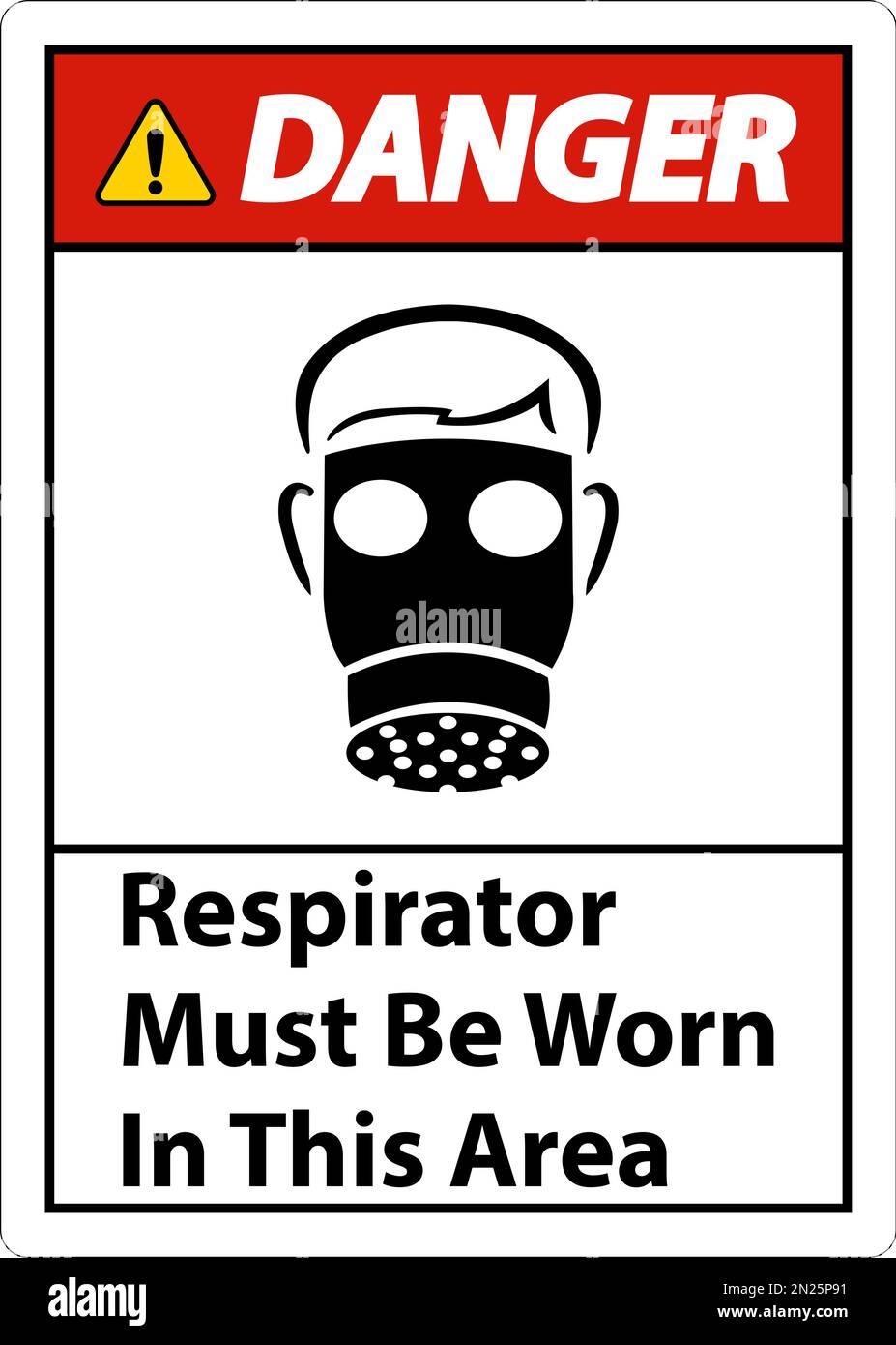 Danger Respirators Must Be Worn In This Area Signs Stock Vector Image