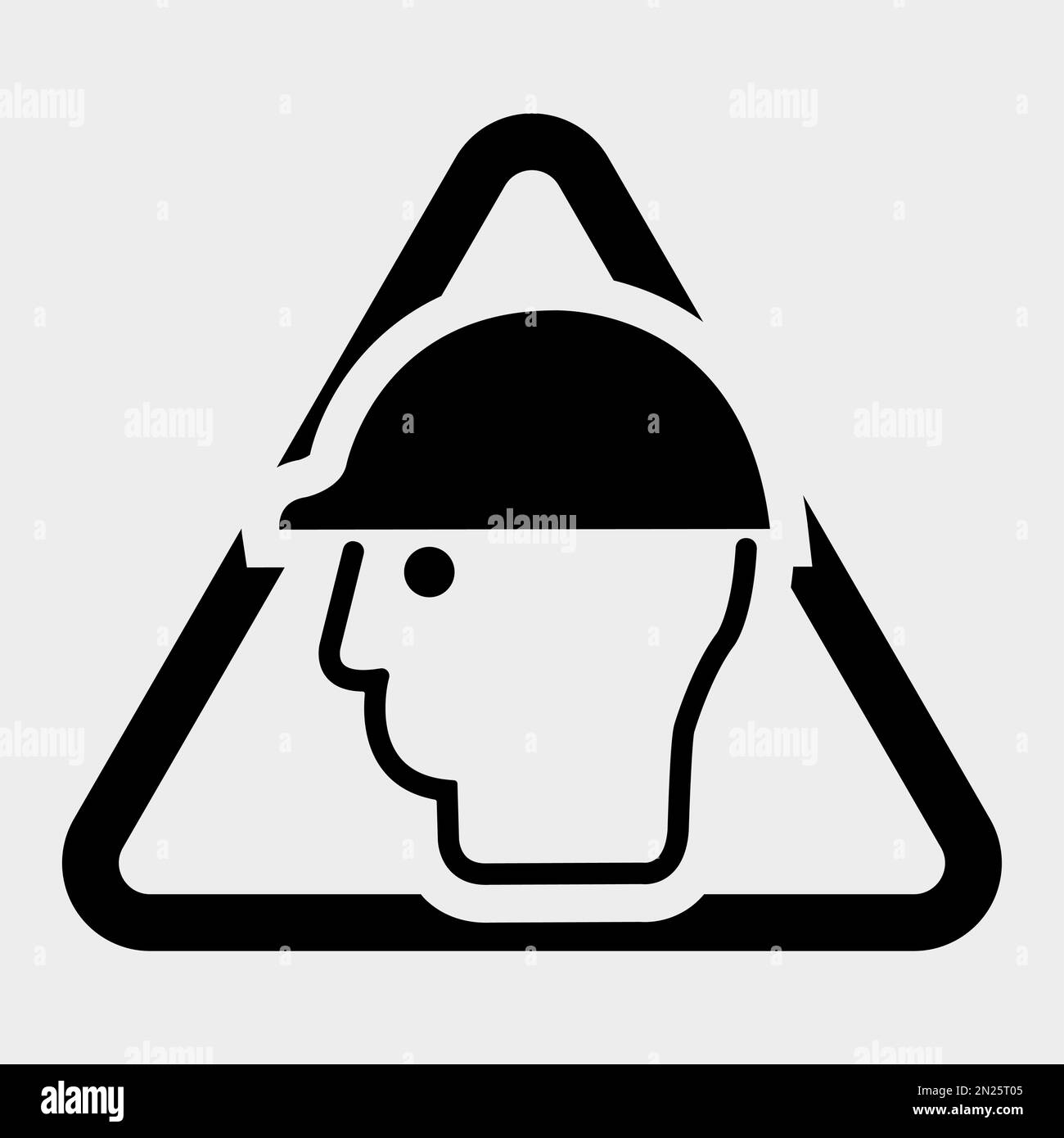 Symbol Wear Head Protection Isolate On White Background,Vector