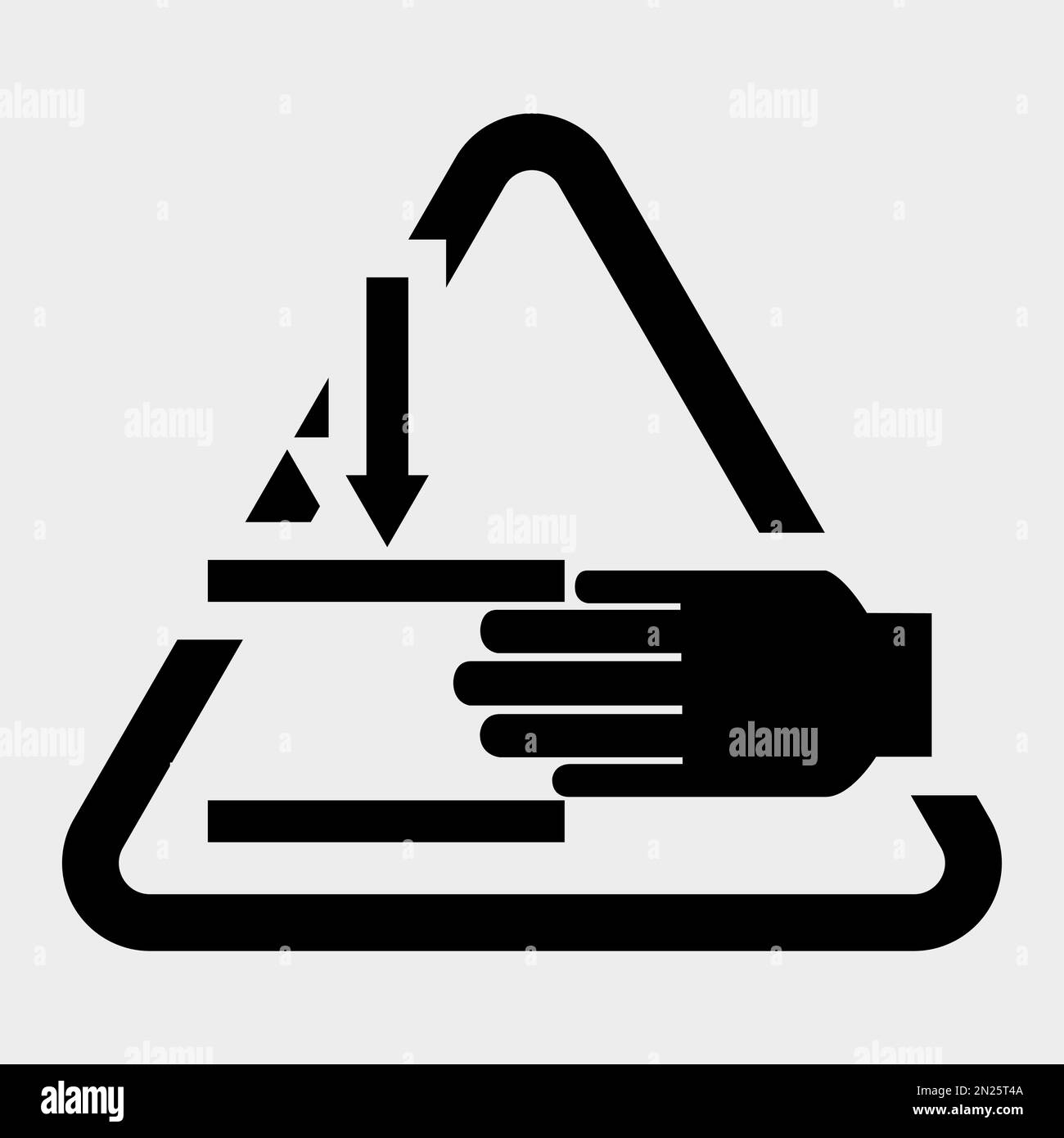 Beware Of Crushing Hand Symbol Isolate On White Background,Vector ...