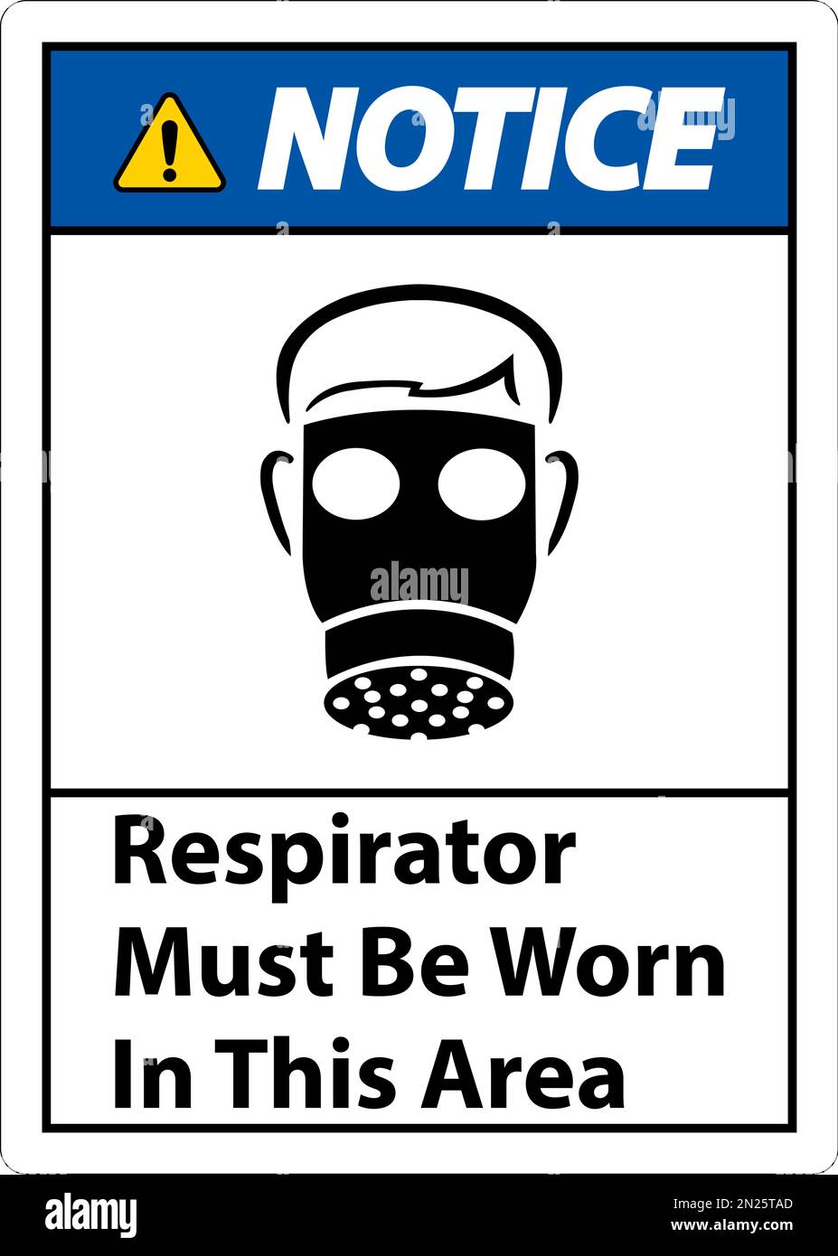 Notice Respirators Must Be Worn In This Area Signs Stock Vector Image