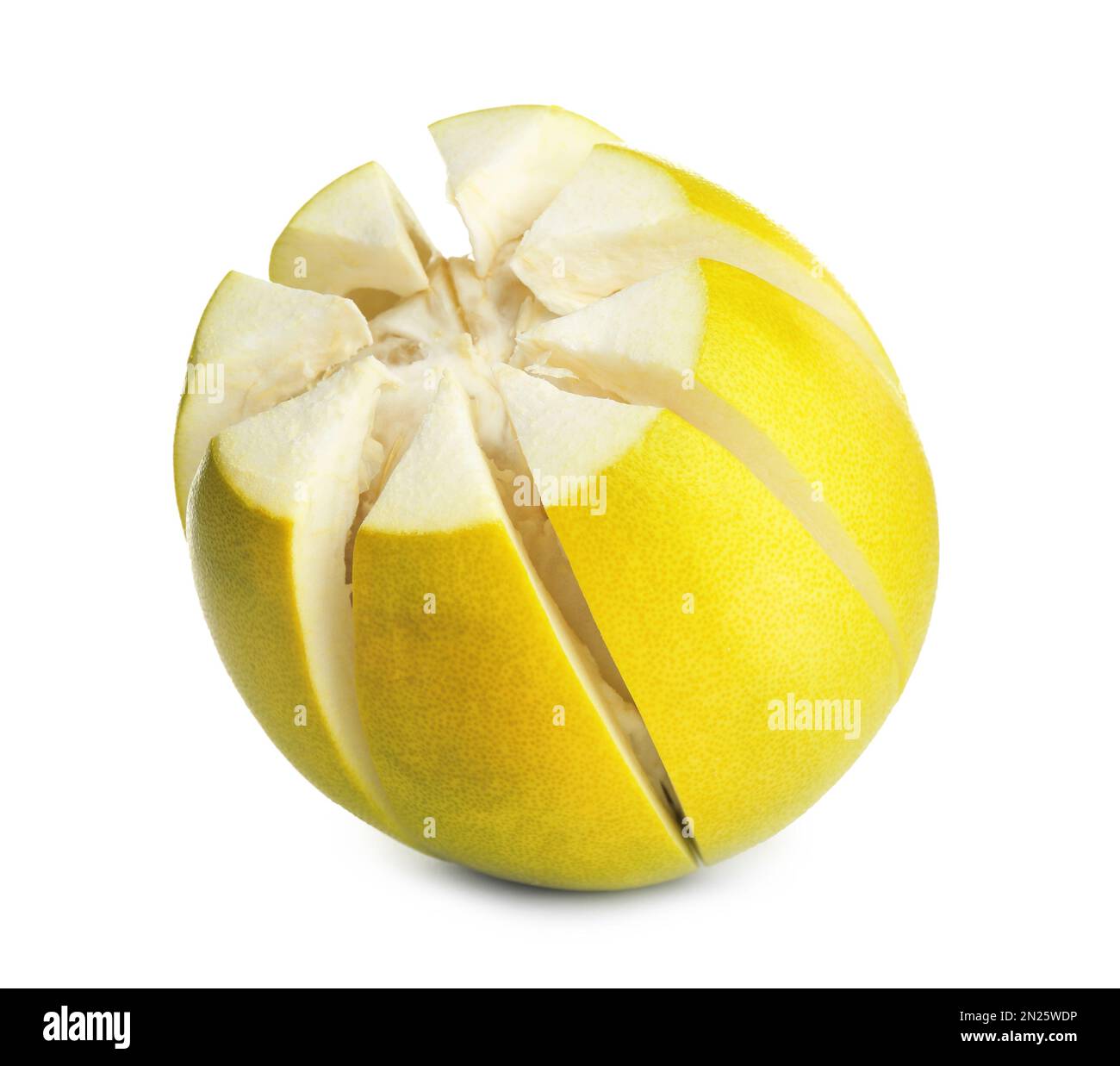 Fresh exotic pomelo with cut peel isolated on white Stock Photo Alamy