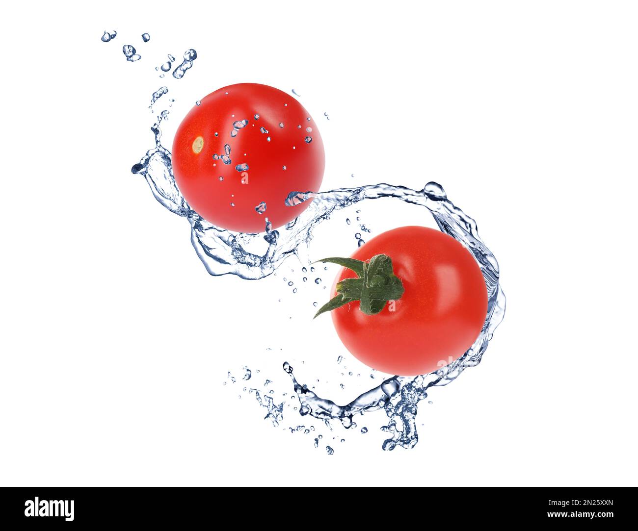 Fresh while tomatoes with water splash on white background Stock Photo ...