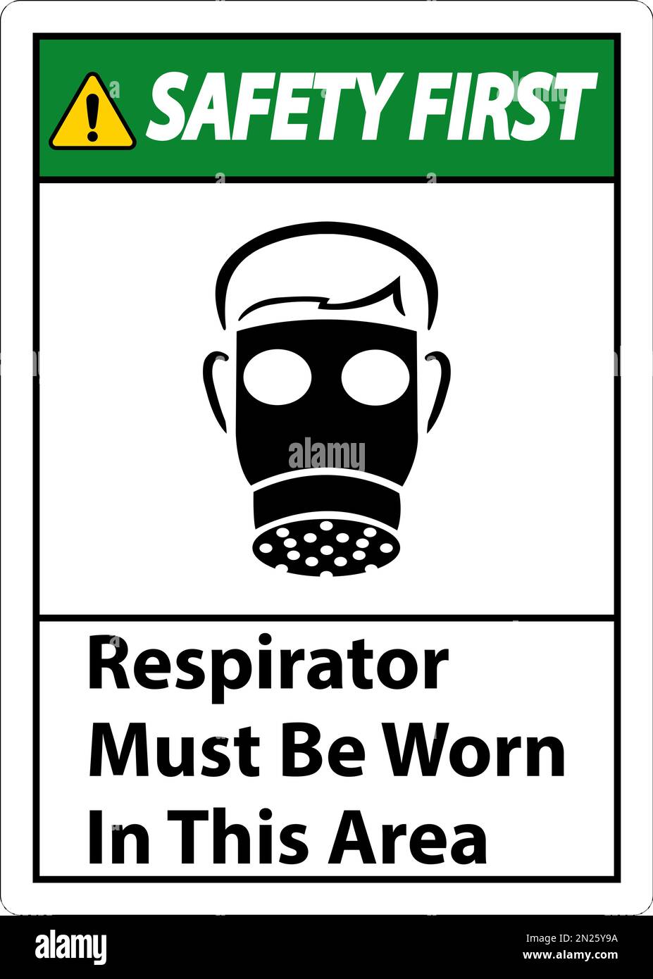 Safety First Respirators Must Be Worn In This Area Signs Stock Vector