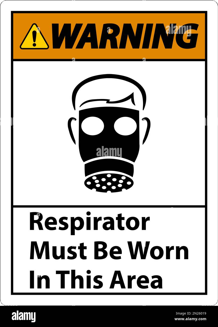 Warning Respirators Must Be Worn In This Area Signs Stock Vector Image