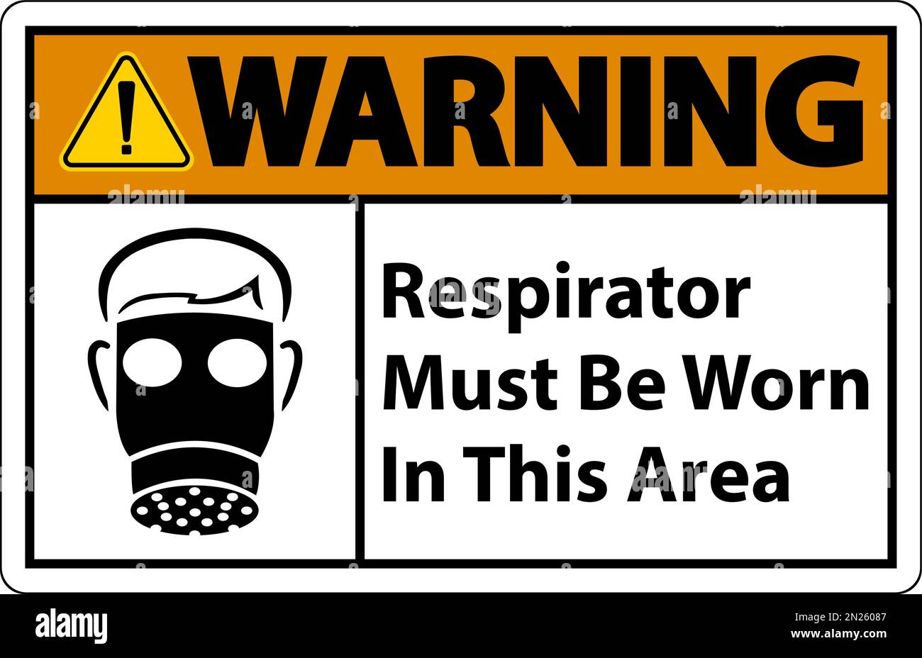 Cartello Di Sicurezza Seco – "Respirators Must Be Worn" 200x300 Mm, Plastica Semi-Rigida 1 Mm