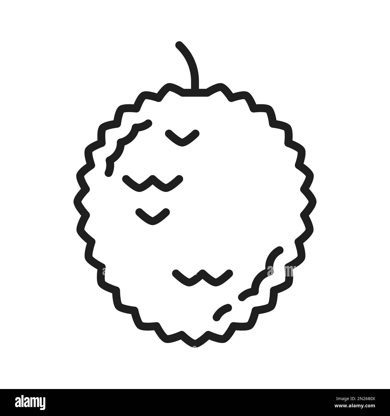 Japanese yuzu pomelo or junos yuya grapefruit isolated line icon