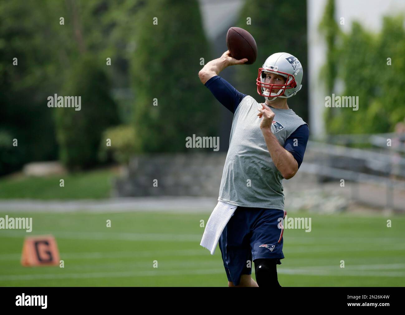 New England Patriots quarterback Tom Brady throws a pass during an