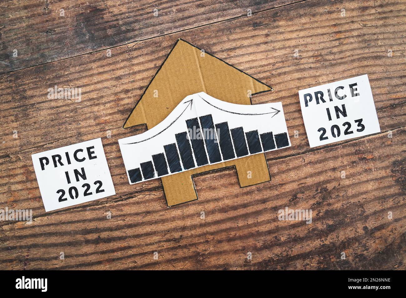 property prices and real estate affordability concept, cardboard house