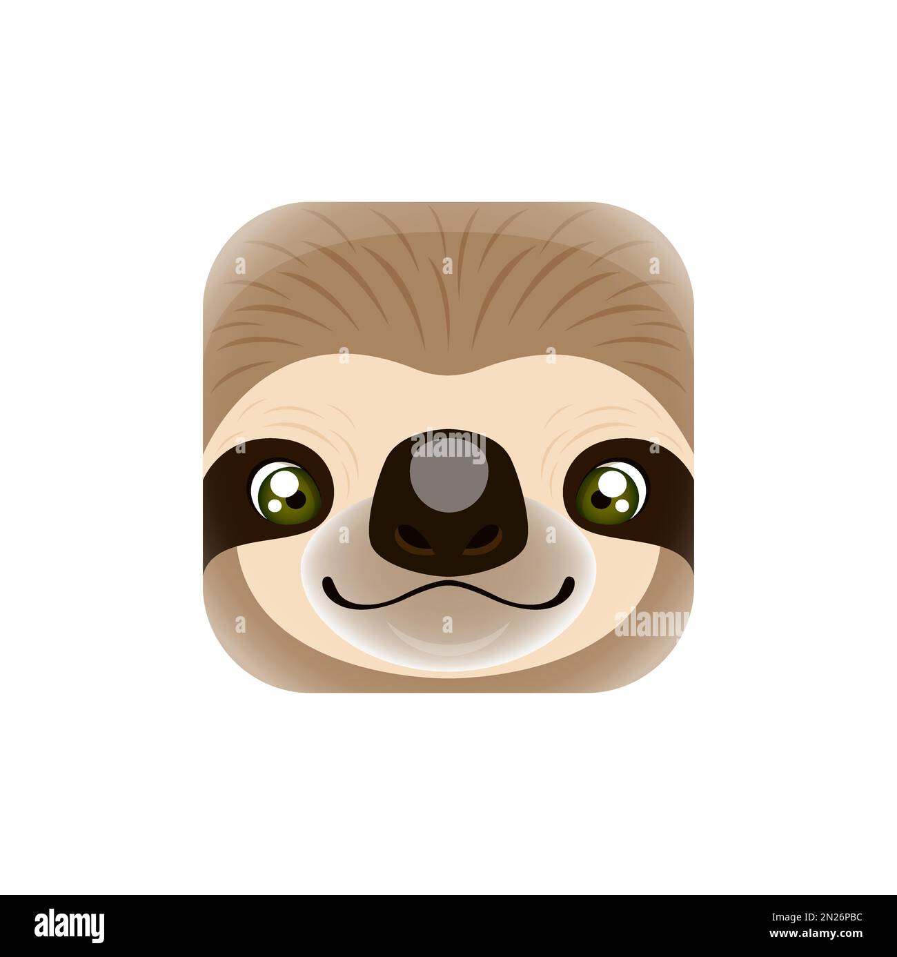 Cartoon sloth kawaii square animal face, amazon fauna creature, cute funny jungle or rainforest bear muzzle. Isolated vector character portrait, app button, icon, graphic design element Stock Vector Image & Art - Cartoon sloth kawaii square animal face, amazon fauna creature, cute funny jungle or rainforest bear muzzle. Isolated vector character portrait, app button, icon, graphic design element Stock Vector Image & Art -