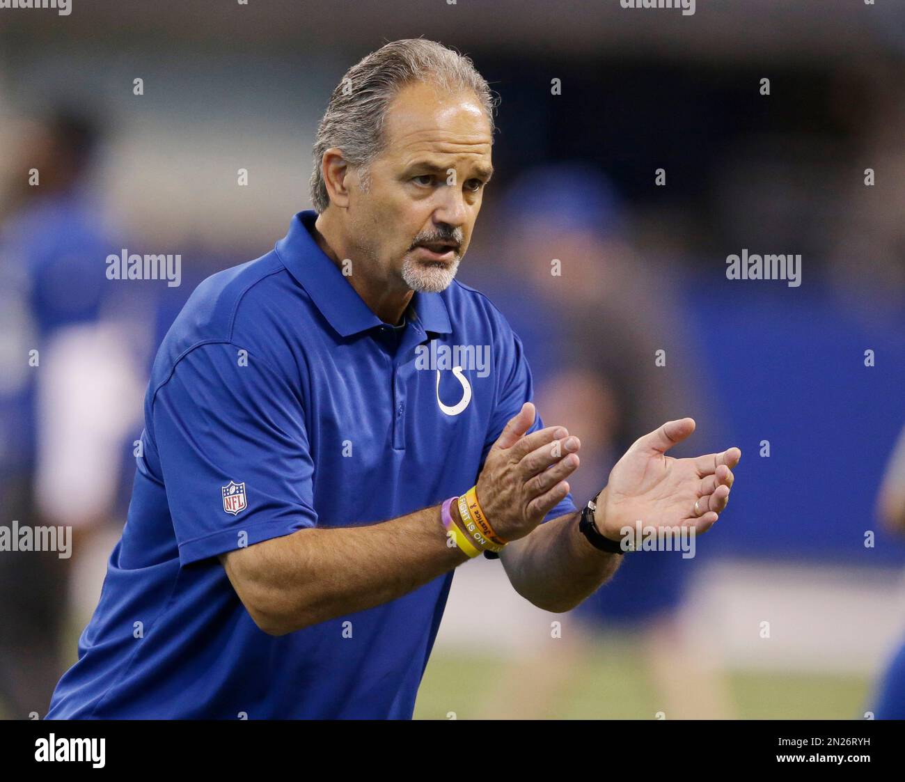 Indianapolis Colts Coach Chuck Pagano Encourages His Team During An NFL ...