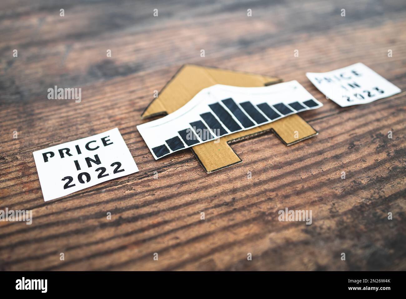 property prices and real estate affordability concept, cardboard house