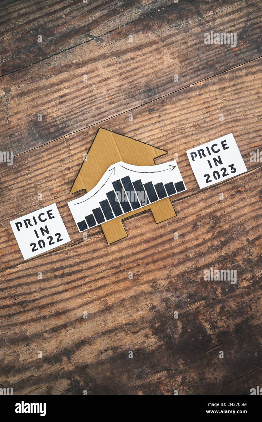 property prices and real estate affordability concept, cardboard house