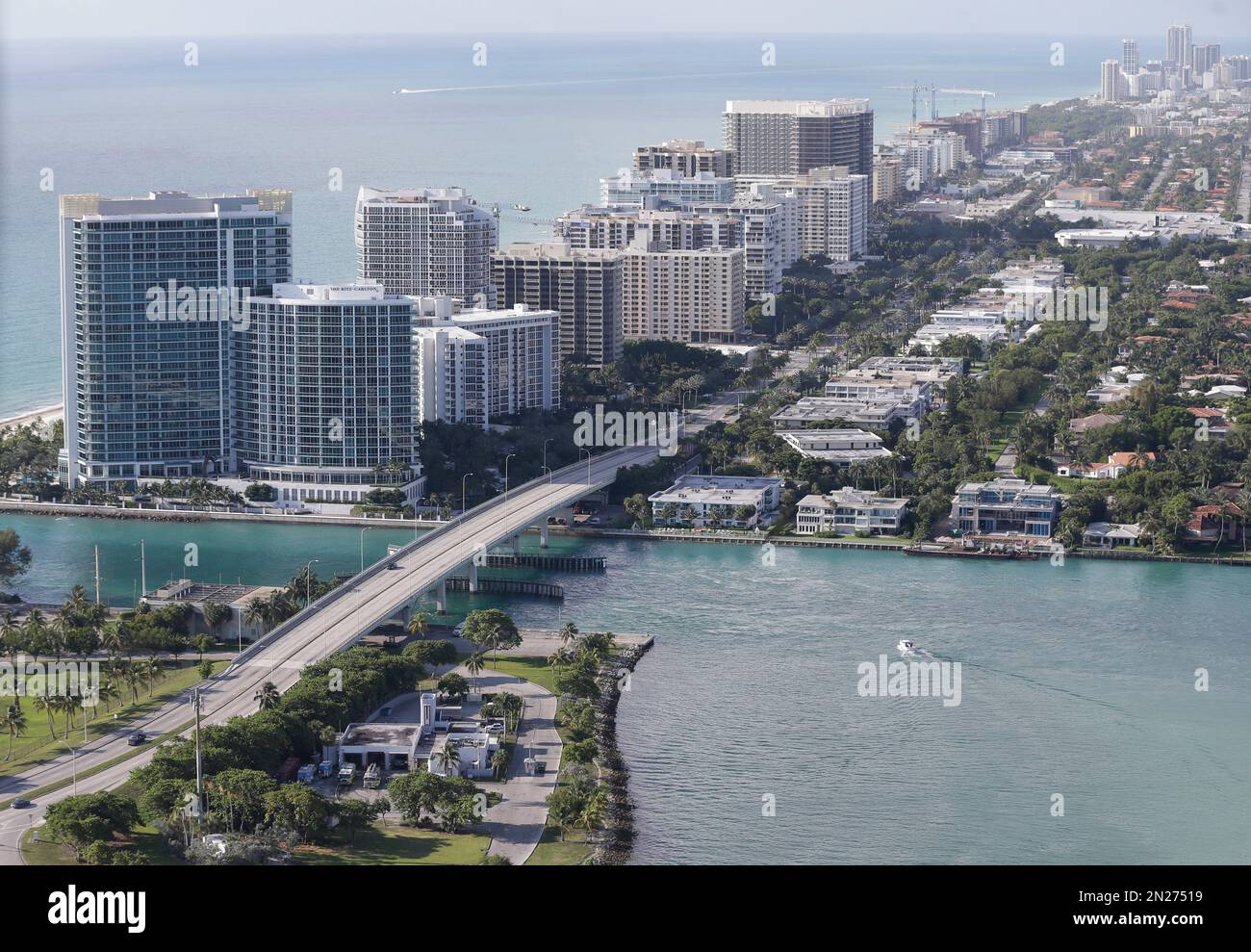 In this, Tuesday, May 19, 2015 photo, the bridge leading to Bal Harbour ...