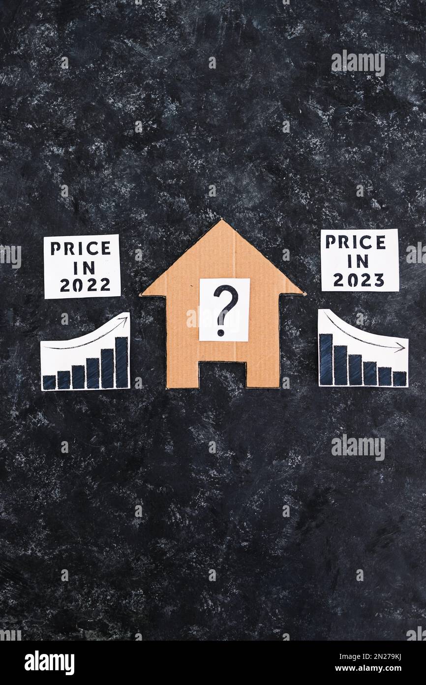 property prices and real estate affordability concept, cardboard house