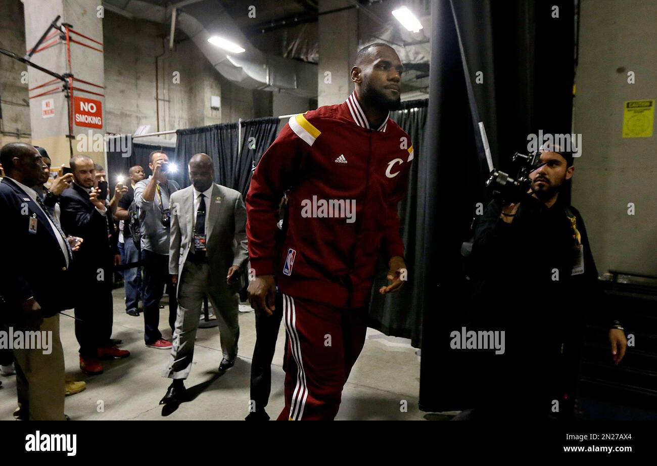 Cleveland Cavaliers Forward Lebron James Walks Out Of The Locker Room Cleveland Cavaliers Forward Lebron James Walks Out Of The Locker Room