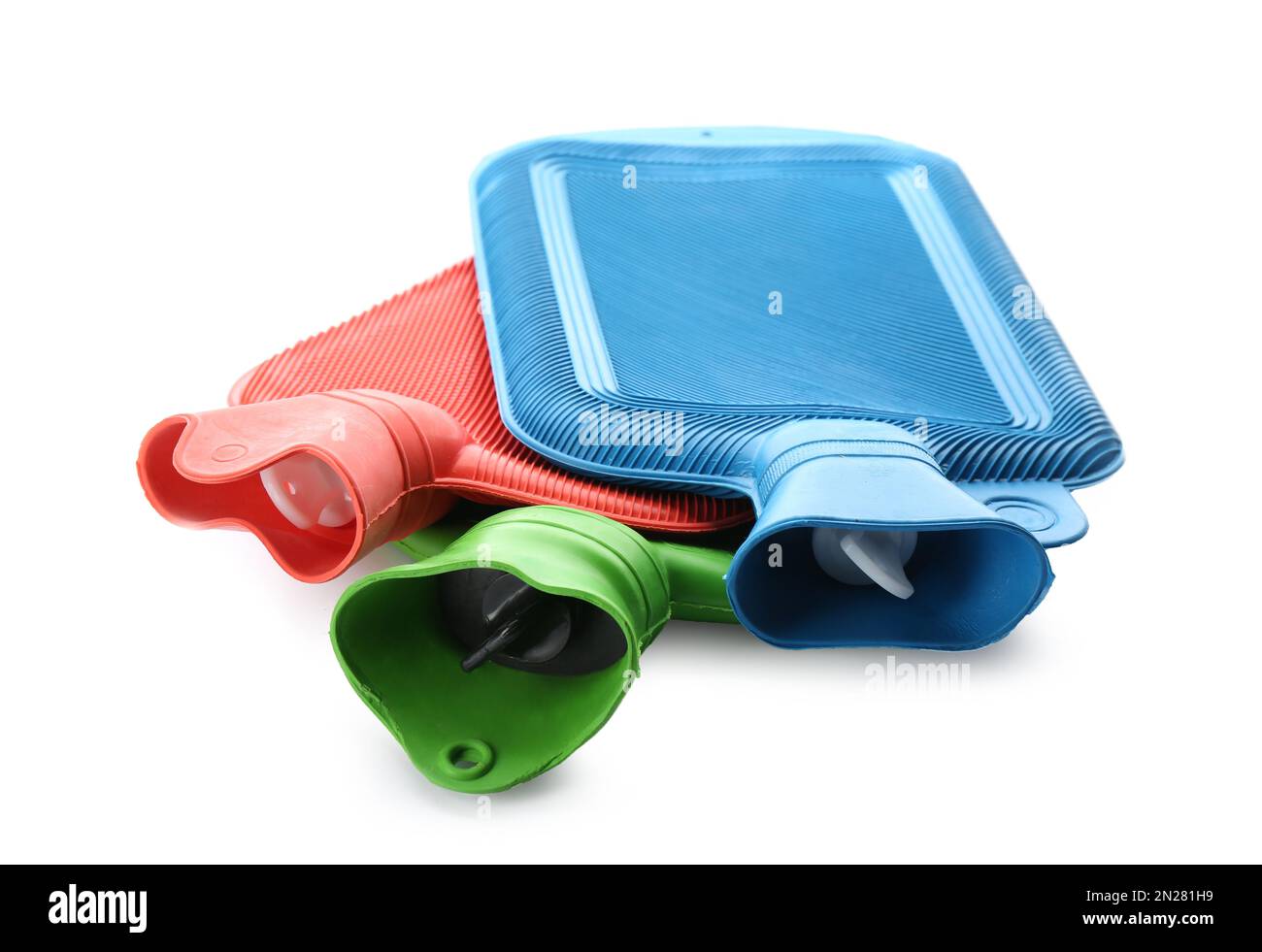 Rubber hot water bottles isolated on white Stock Photo Alamy
