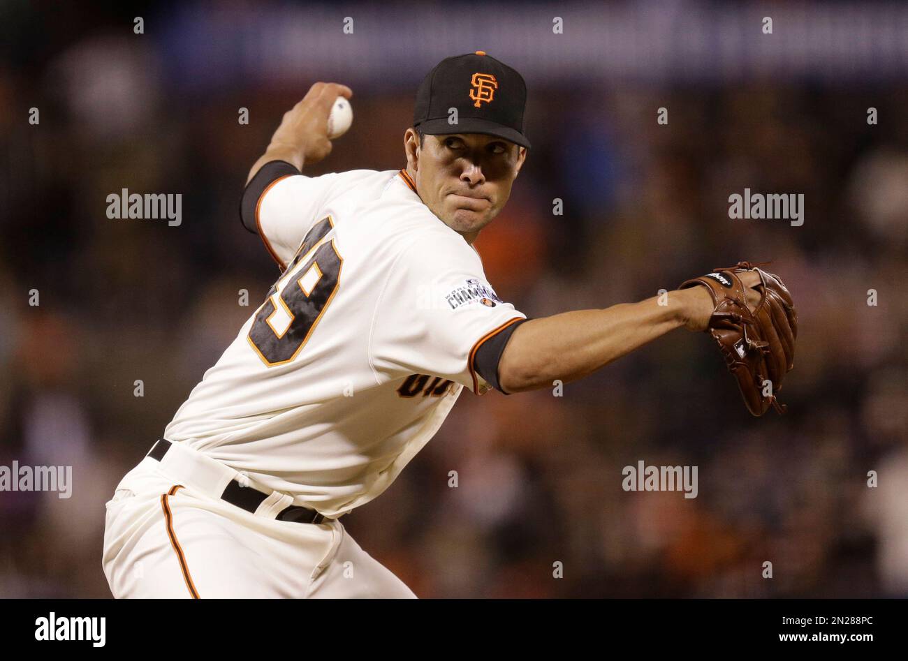 San Francisco Giants' Javier Lopez works against the Pittsburgh Pirates  during a baseball game Tuesday, June 2, 2015, in San Francisco. (AP  Photo/Ben Margot Stock Photo - Alamy