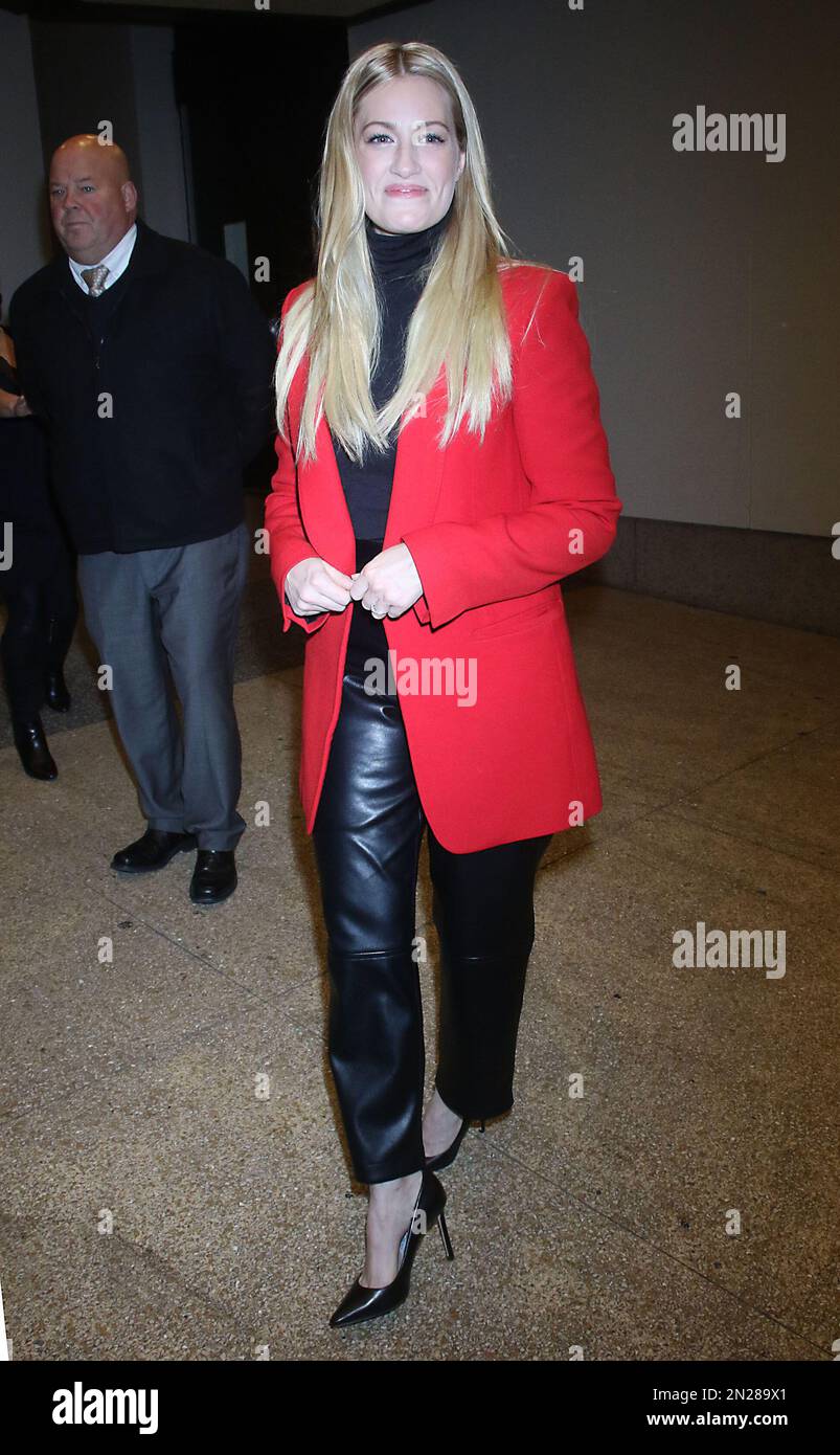 Beth Behrs in a bright red blazer at ‘CBS Morning’ in New York City ...