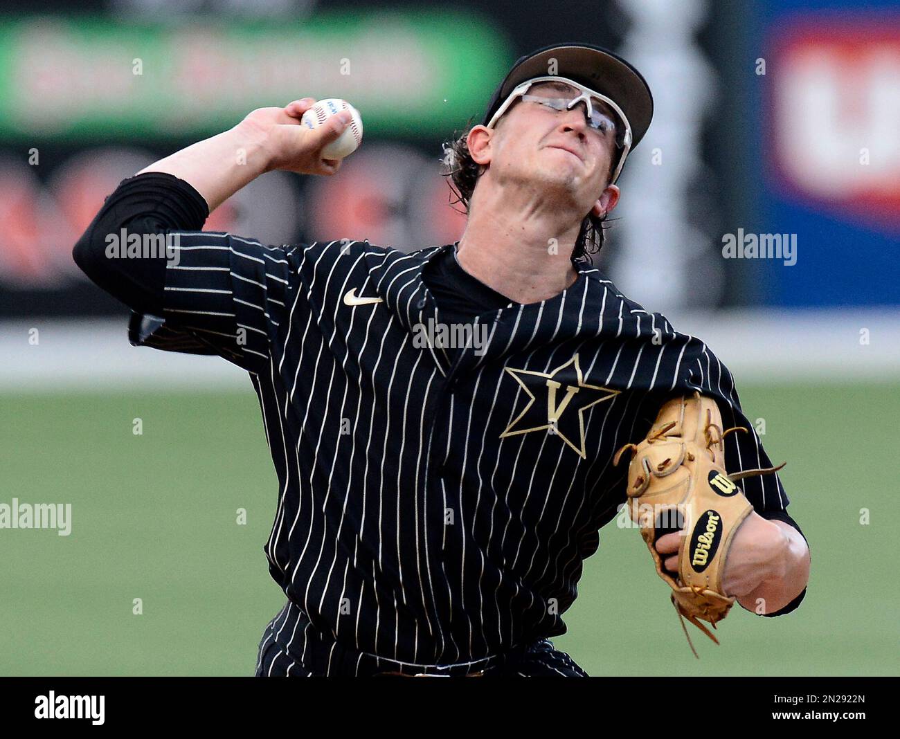 Vanderbilt pitcher Carson Fulmer throws against during the