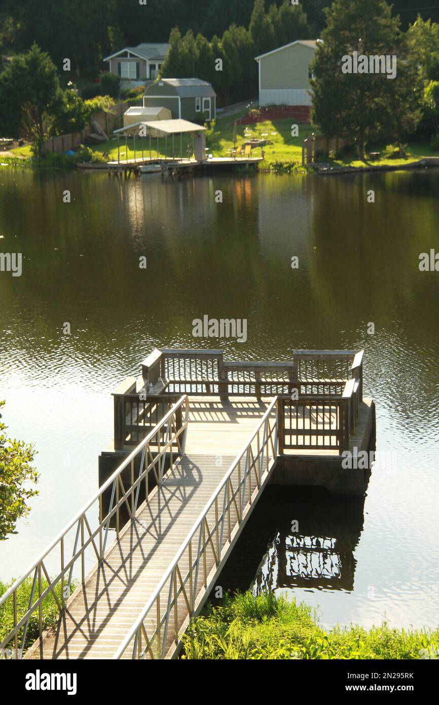 Dock at High Falls Lake, GA, USA Stock Photo Alamy