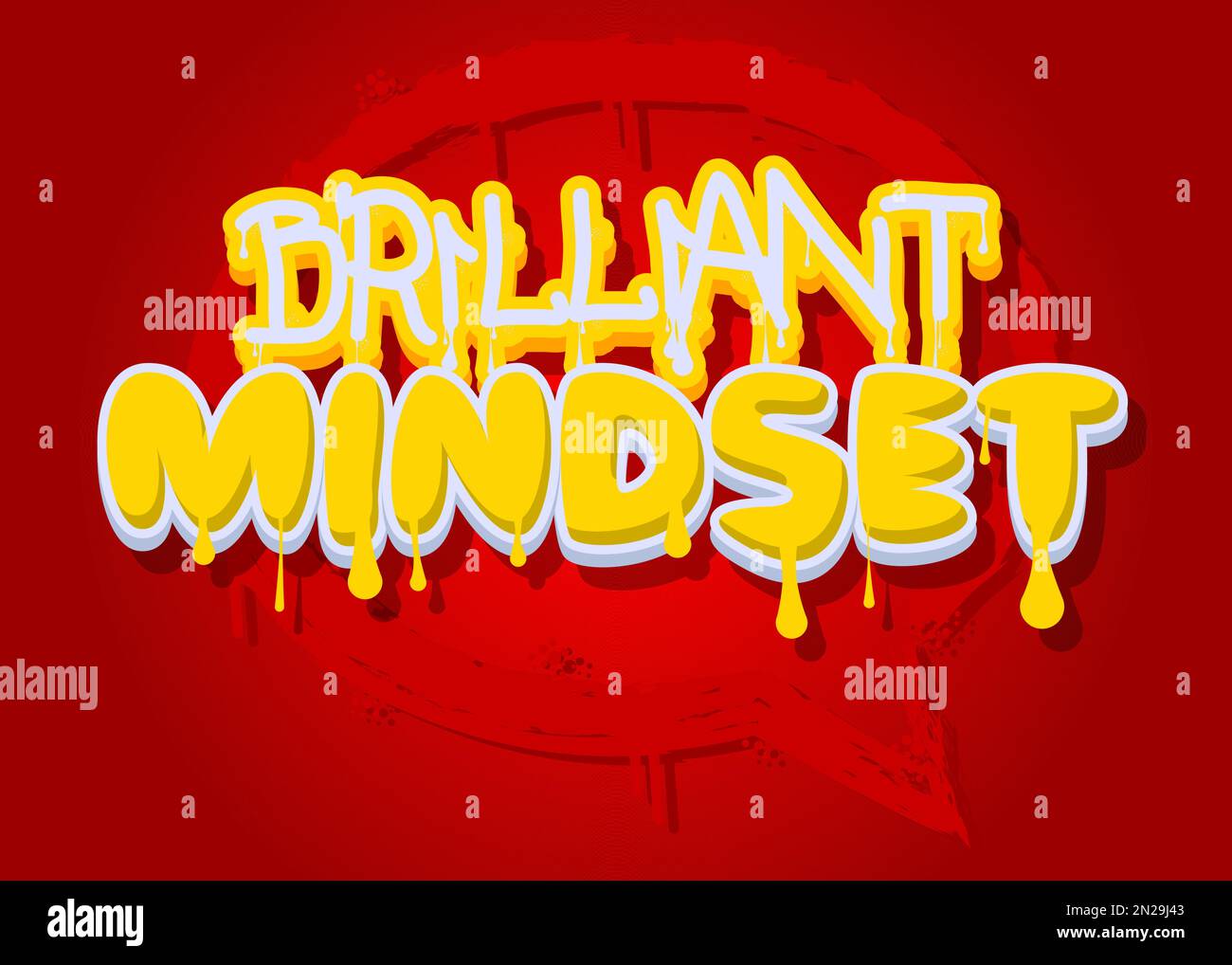 Brilliant Mindset. Graffiti tag. Abstract modern street art decoration