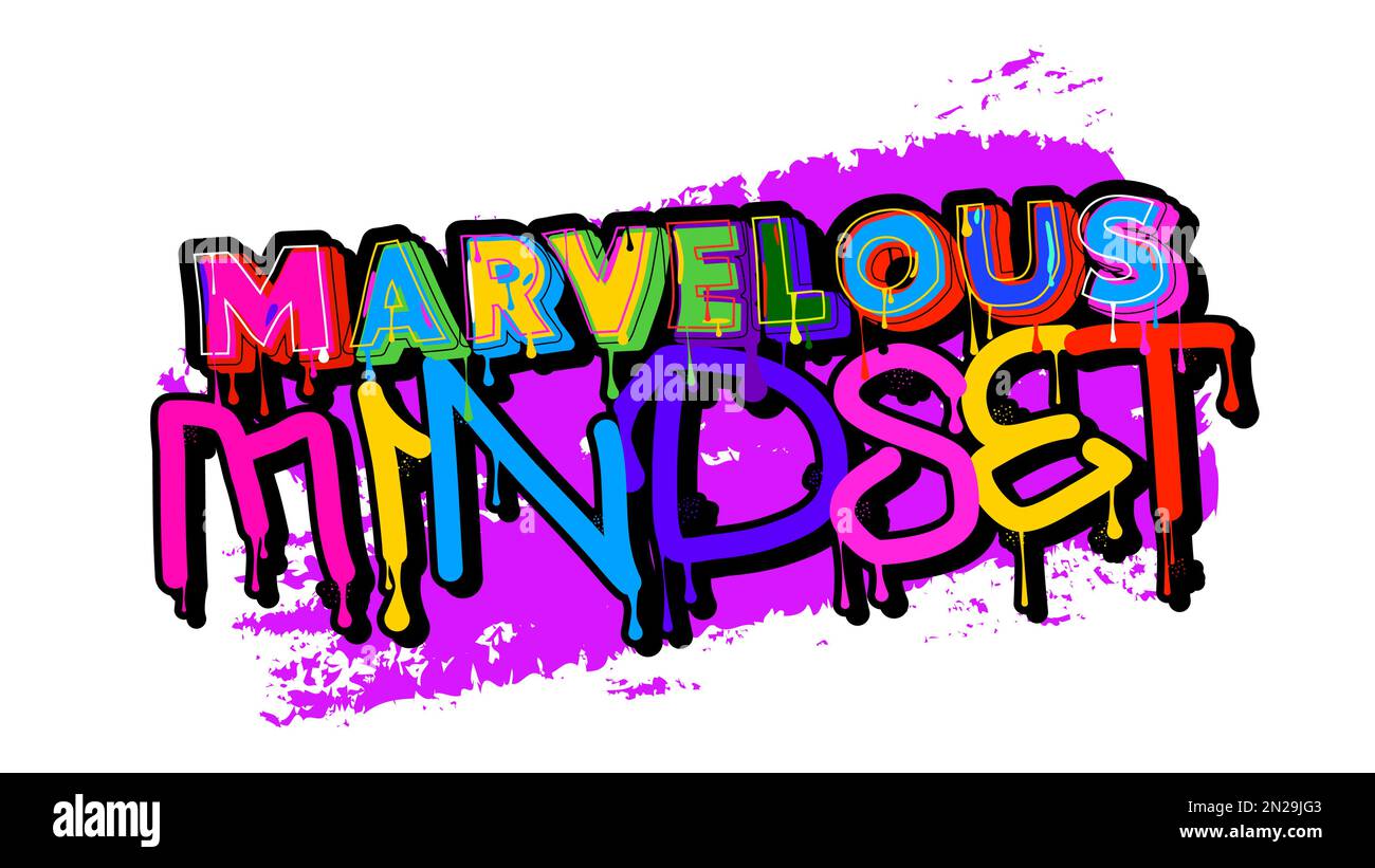 Marvelous Mindset. Graffiti tag. Abstract modern street art decoration