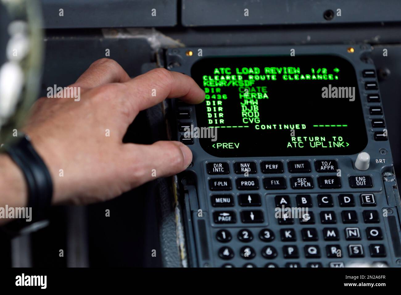 United Parcel Service Capt. Gregg Kastman demonstrates to media the use