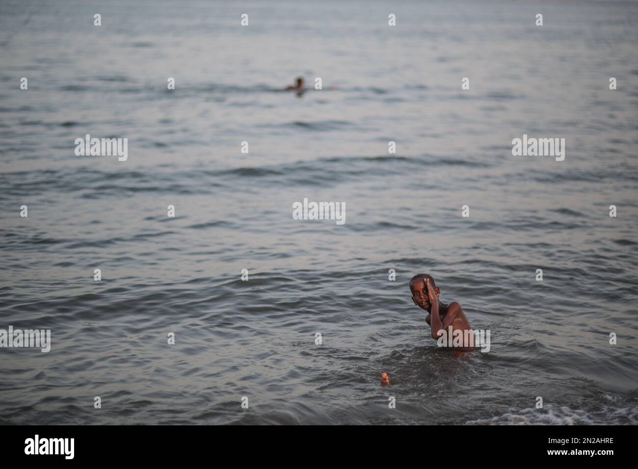 In this Monday, May 18, 2015, photo, Djiboutian children swim in the