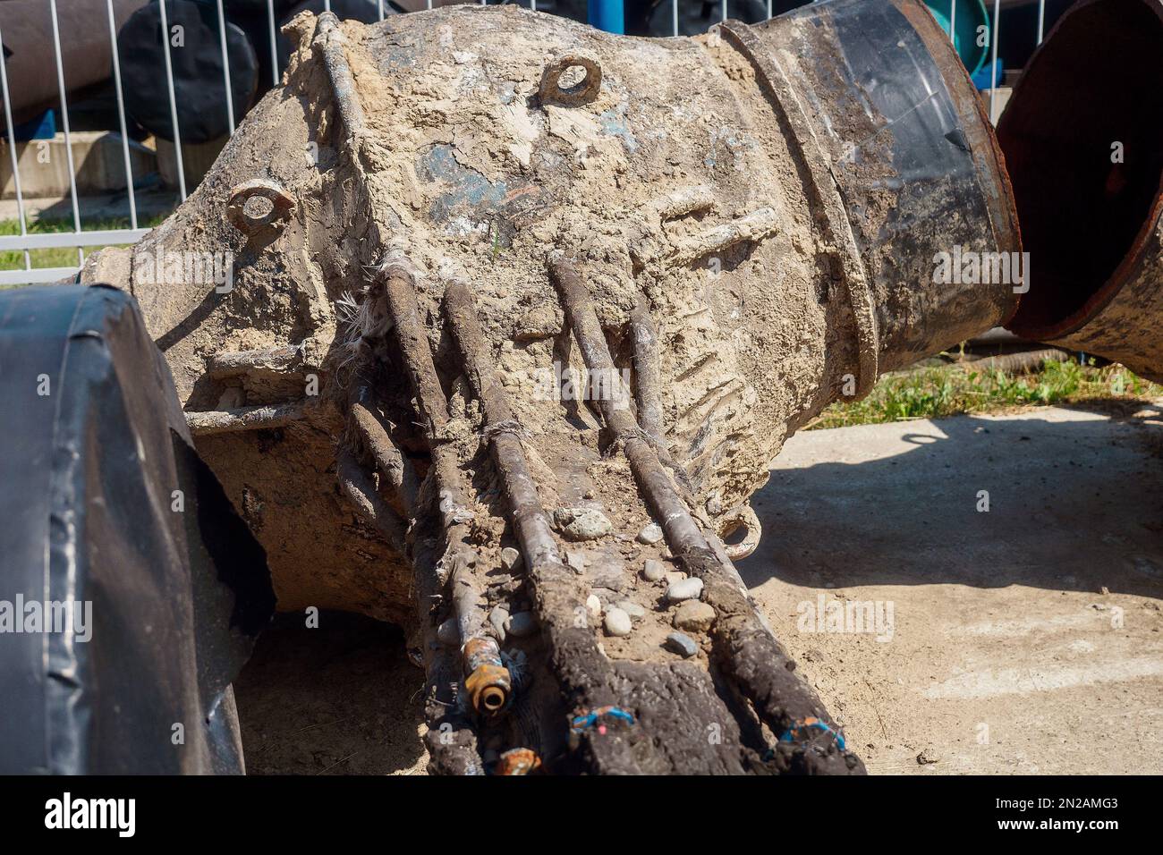 Underground ball valve for gas pipeline. Dismantling of gas industry