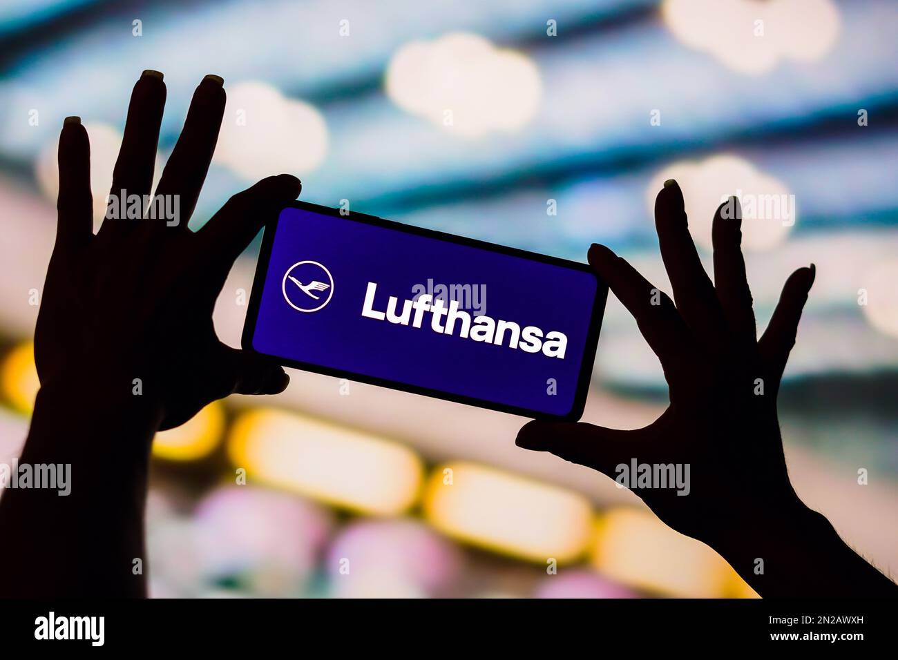 Brazil. 06th Feb, 2023. In this photo illustration, the Deutsche Lufthansa AG logo is displayed on a smartphone screen. Credit: SOPA Images Limited/Alamy Live News Stock Photo