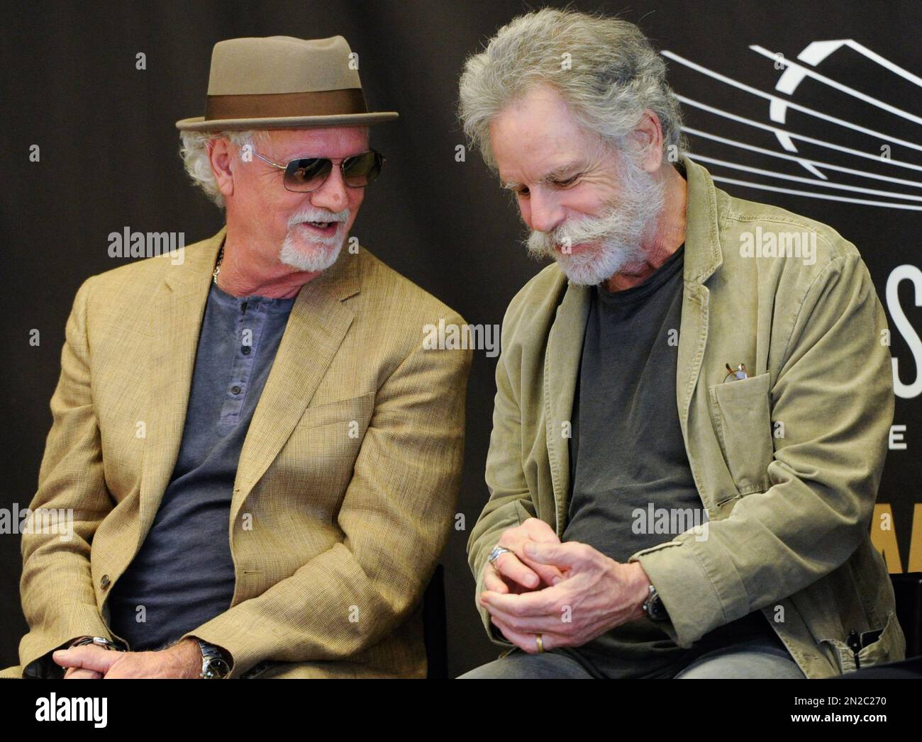 Musicians Bill Kreutzmann, left, and Bob Weir of The Grateful Dead