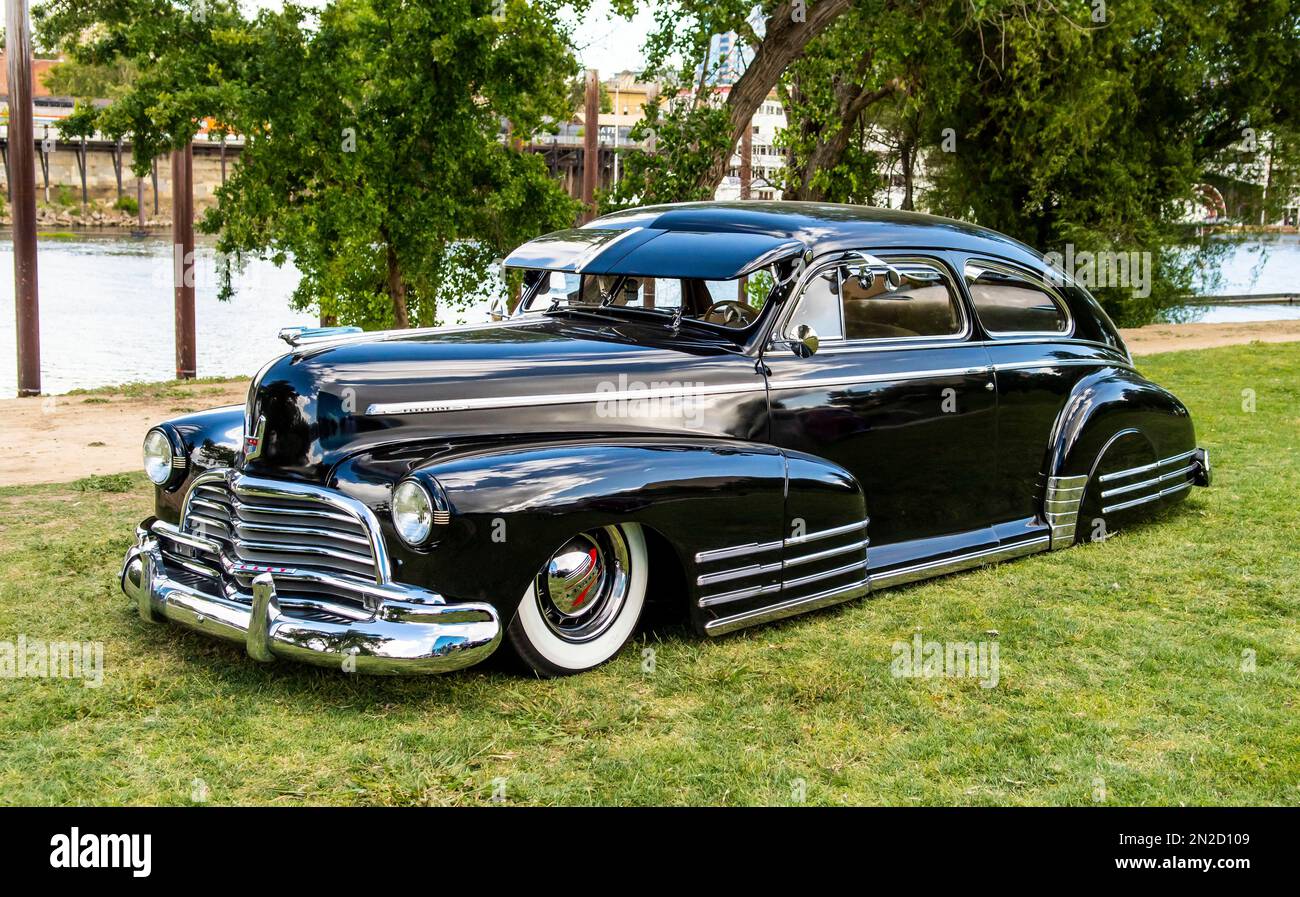 A fastback Chevy low-rider on the waterfront Stock Photo - Alamy