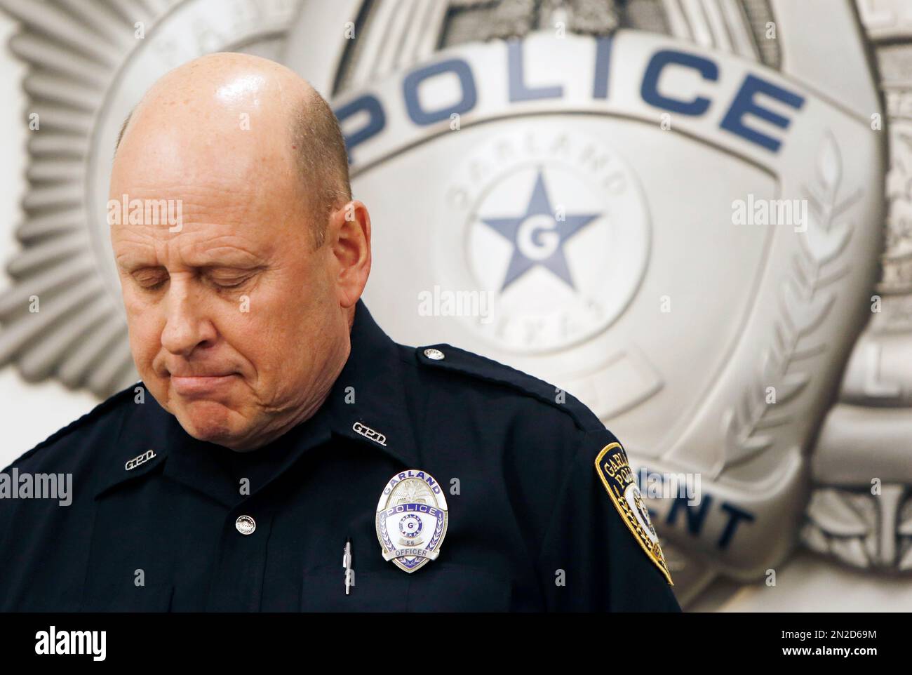 Garland Police spokesperson Joe Harn addresses the media during a news  conference at the Garland Police Department, Monday, May 4, 2015, in Garland,  Texas. Police shot and killed two men after they