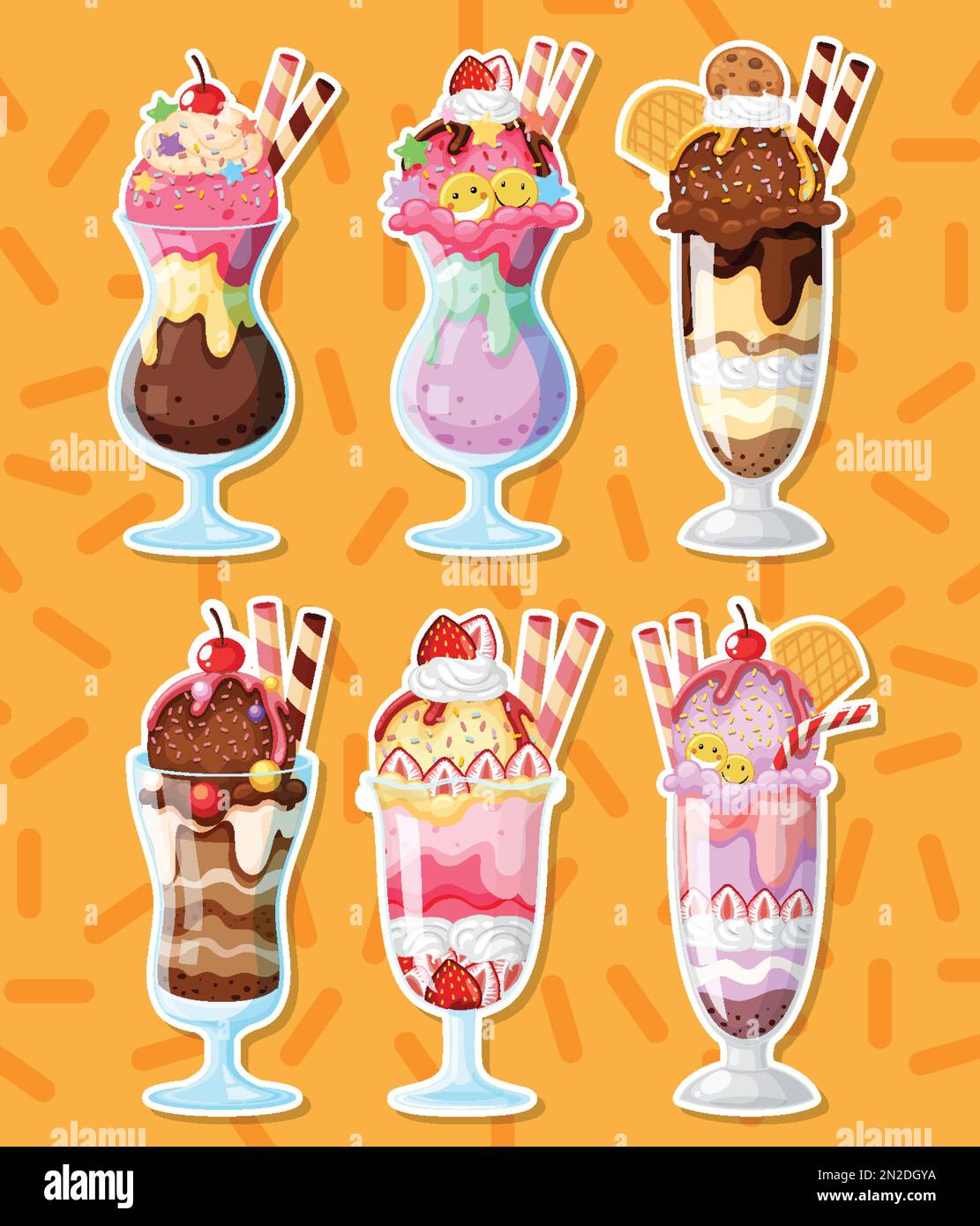 Colorful delicious desserts set illustration Stock Vector Image & Art ...