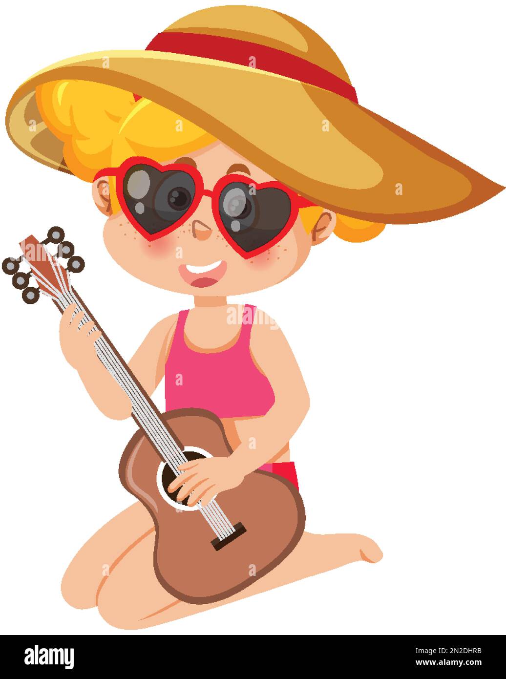 happy-girl-in-summer-theme-illustration-stock-vector-image-art-alamy