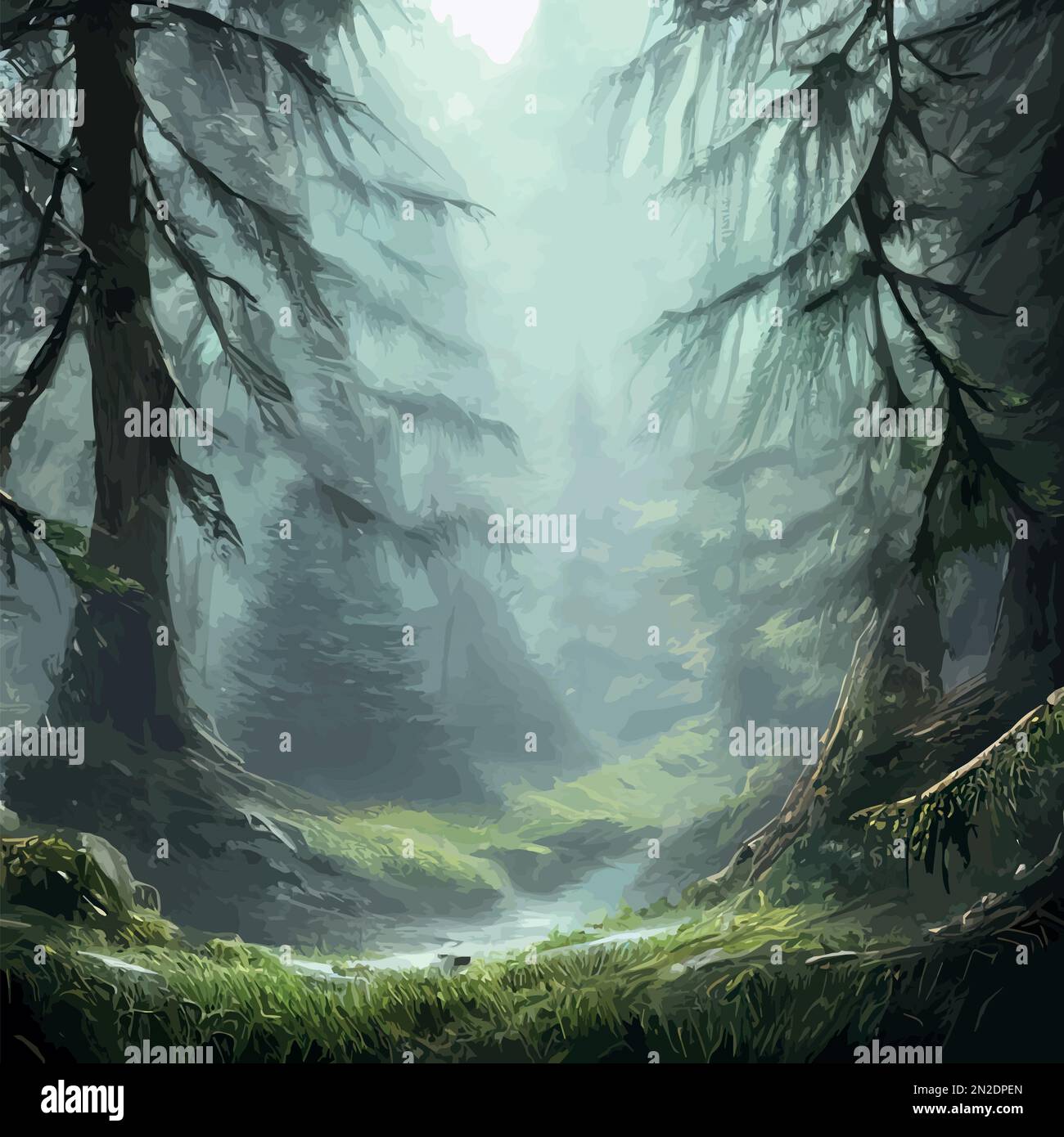 Foggy alps Stock Vector Images - Alamy
