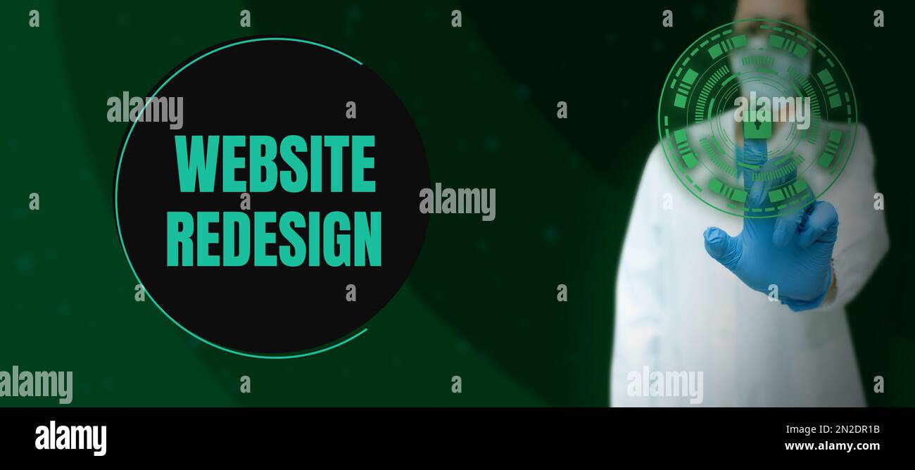 Writing displaying text Website Redesign. Business overview modernize ...