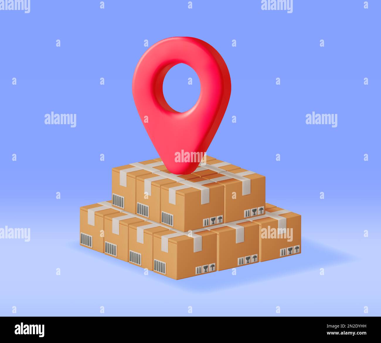 3D Carton Packaging Box with Location Pin Stock Vector Image & Art Alamy