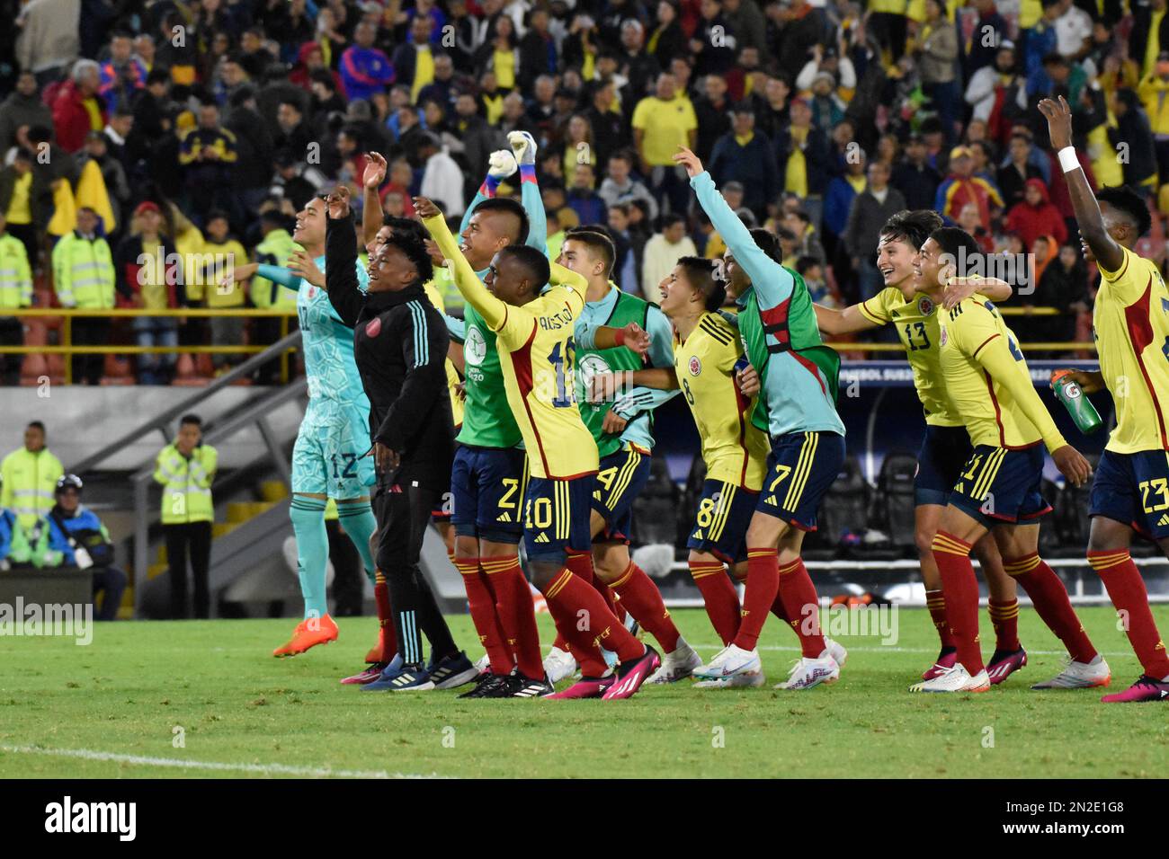 Bogota Colombia February 6 2023 Colombia S Team Celebrates Victory