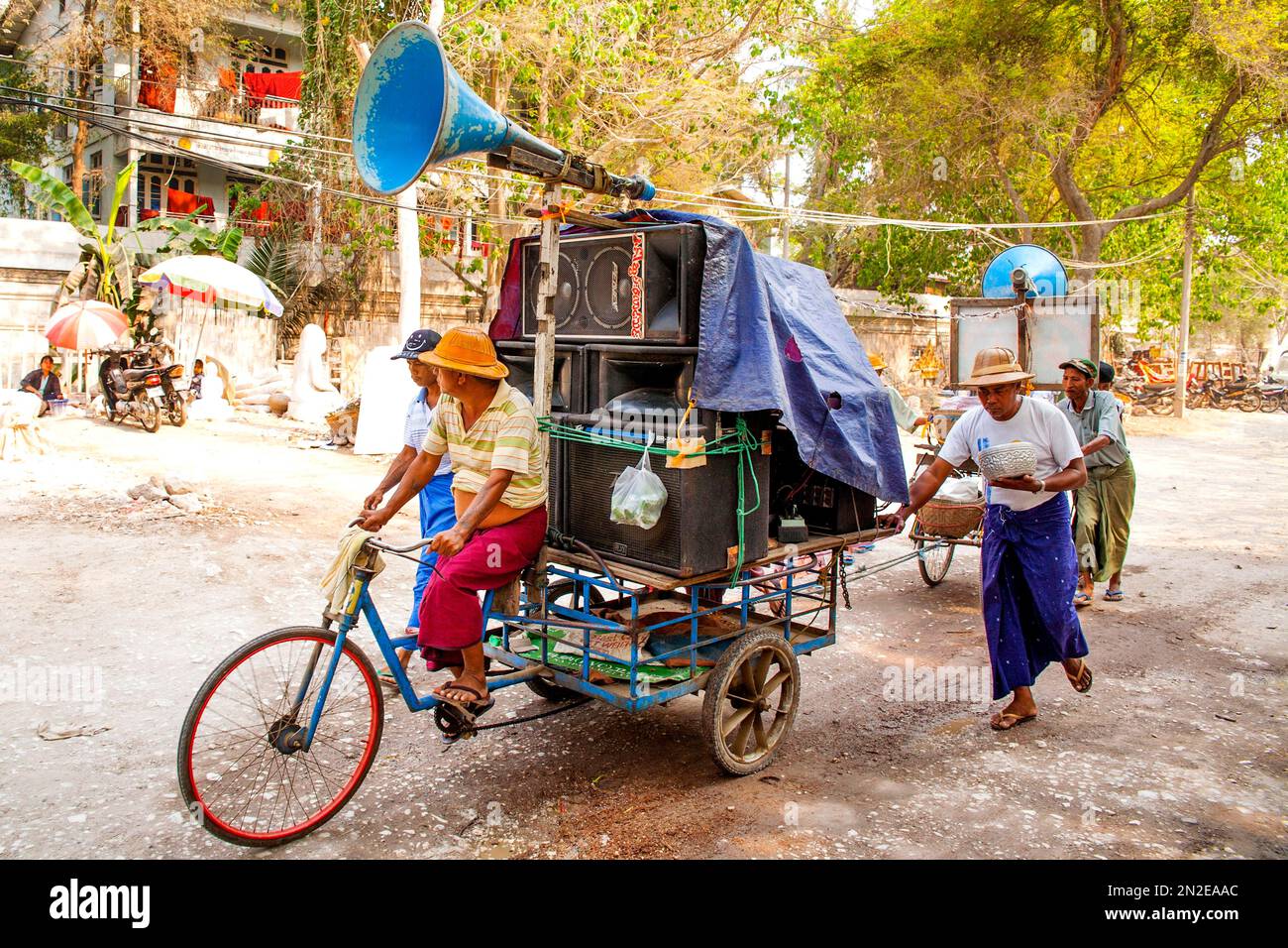 Loudspeaker announcement, Myanmar, Myanmar Stock Photo