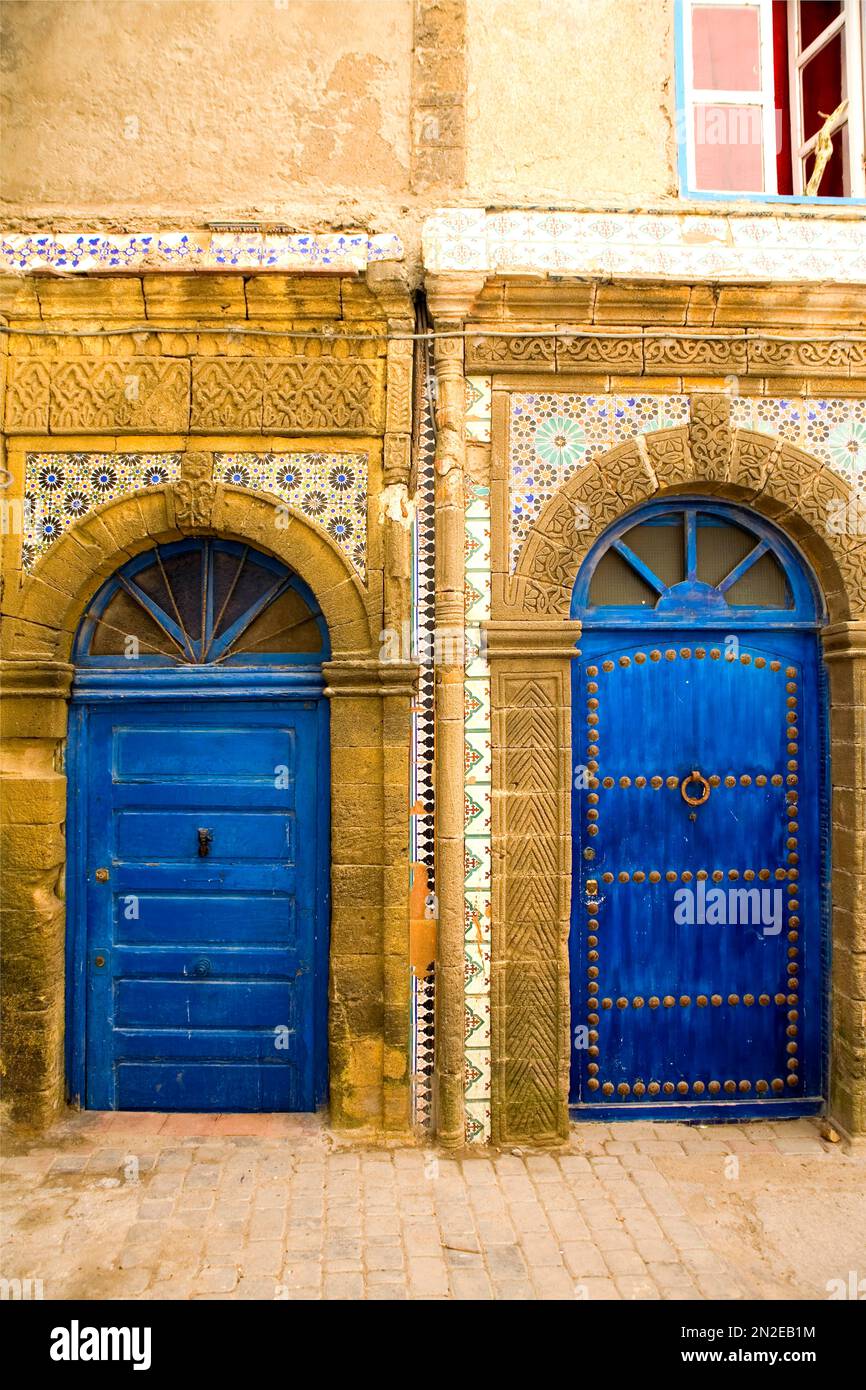 Lovingly worked traditional front door, Marrakech, Morocco Stock Photo