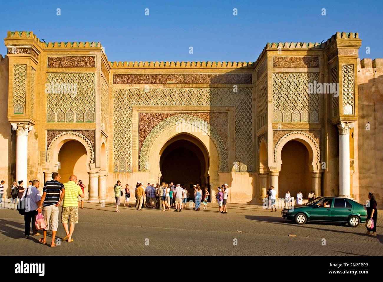 Bab el-Mansour, undoubtedly the most beautiful gate of MeknesGate, Meknes, Morocco Stock Photo