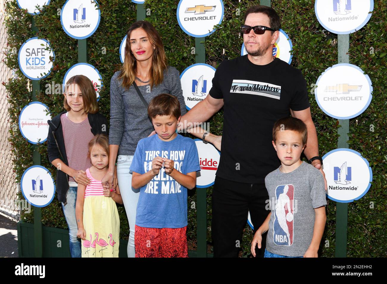 Rhea Durham From Left To Right Mark Wahlberg And Kids Attends Safe 