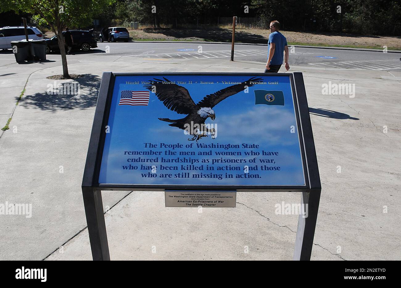 indian john hill rest area / WASHINGTON / USA./02 September2019/ Visitor at Indian john hill
