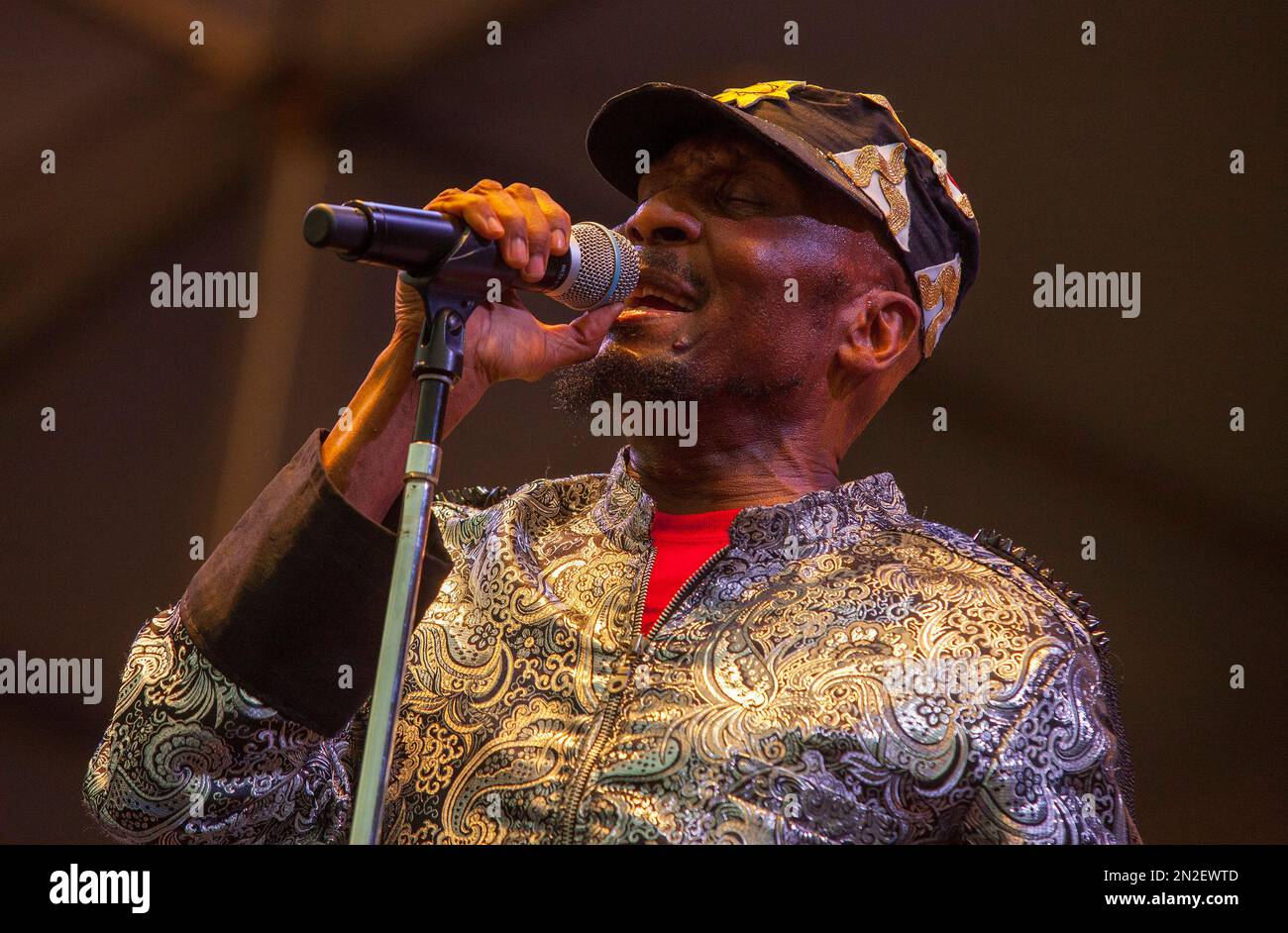 Jamaican ska & reggae musician Jimmy Cliff performs with his band at ...
