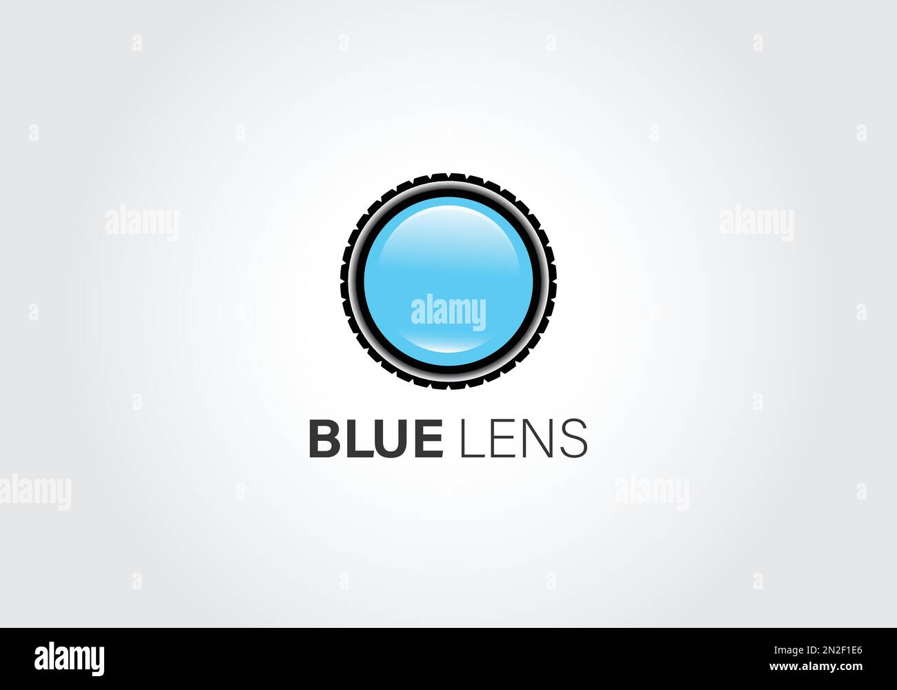 Camera blue lens vector logo design template Stock Vector