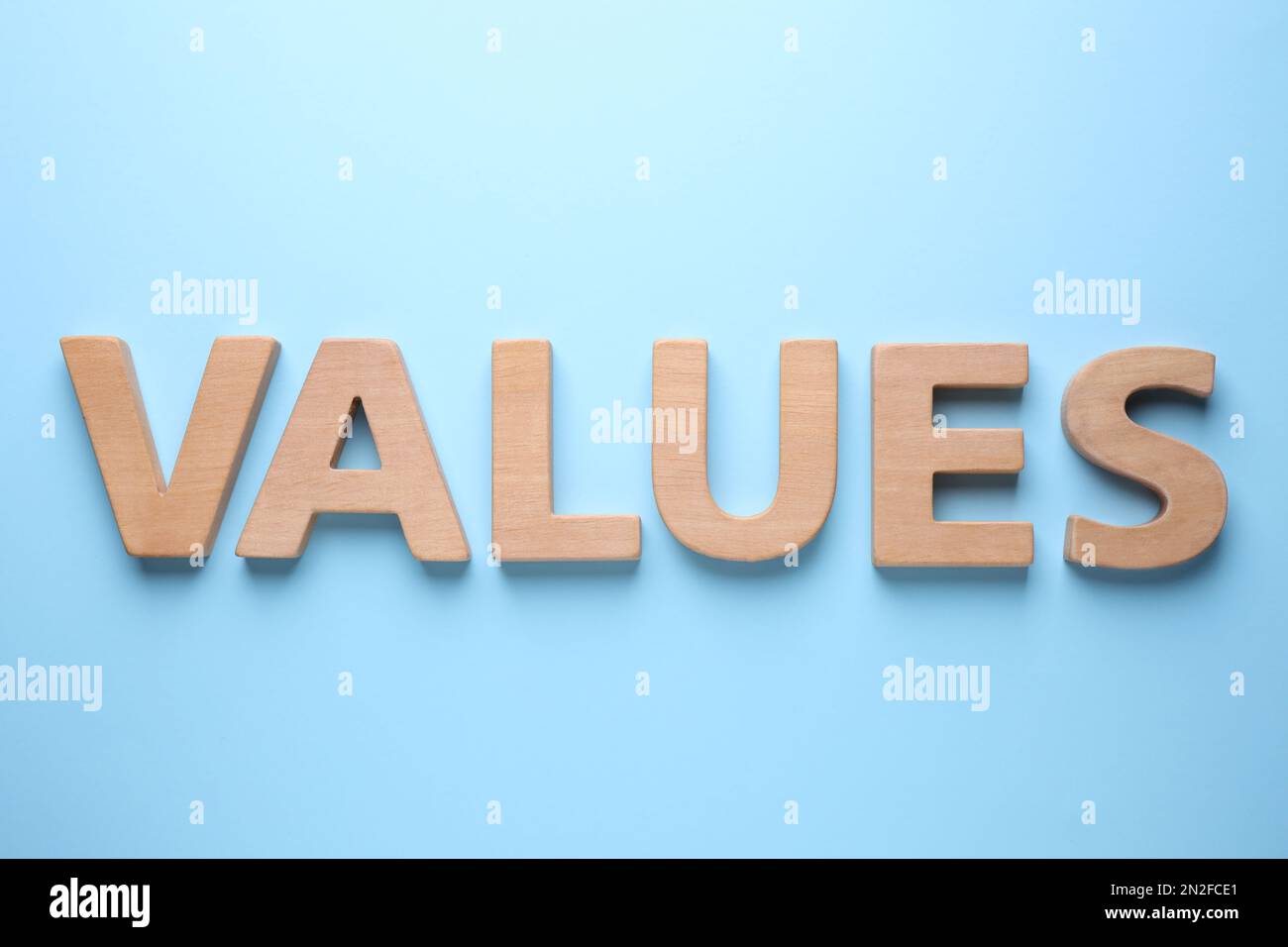 Word values made letters hi-res stock photography and images - Alamy