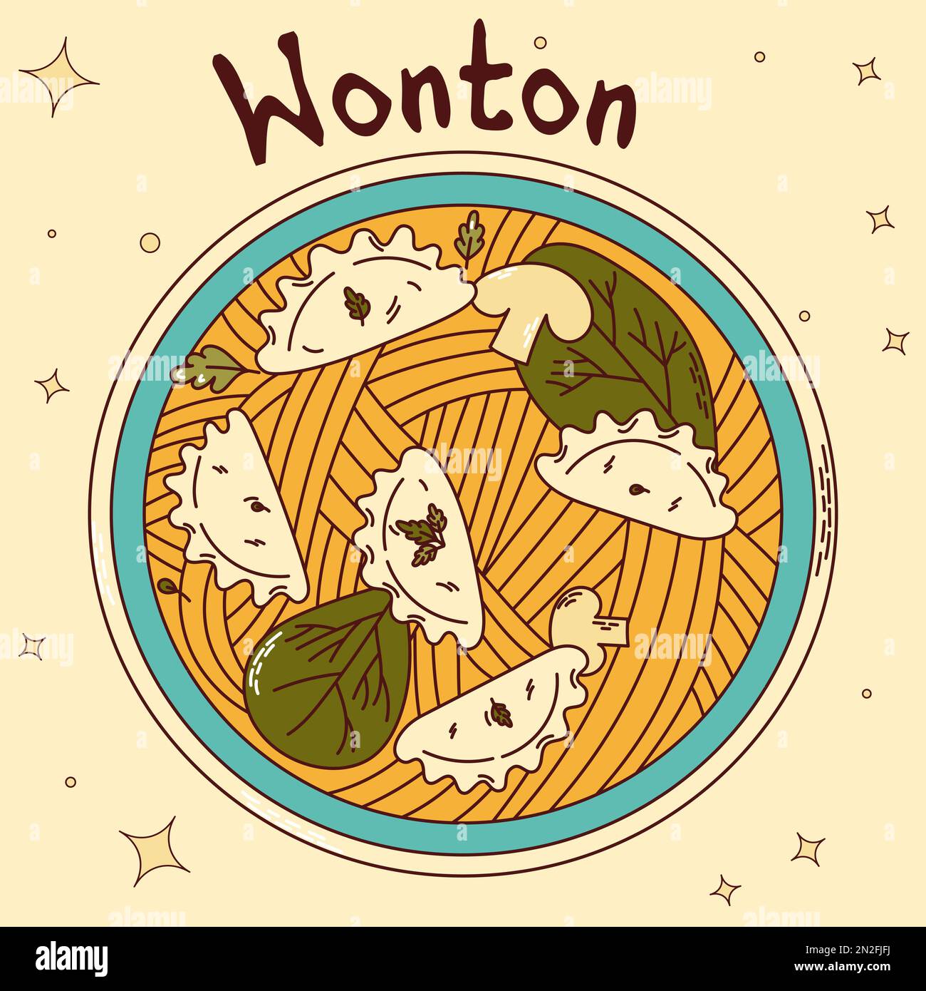 Japanese wonton Stock Vector Images - Alamy