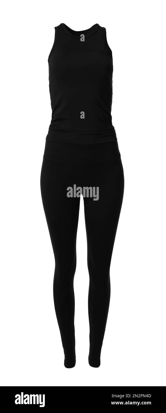 New black women's sport clothes isolated on white Stock Photo